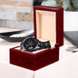 Customizable Engraved Black Chronograph Watch for Men