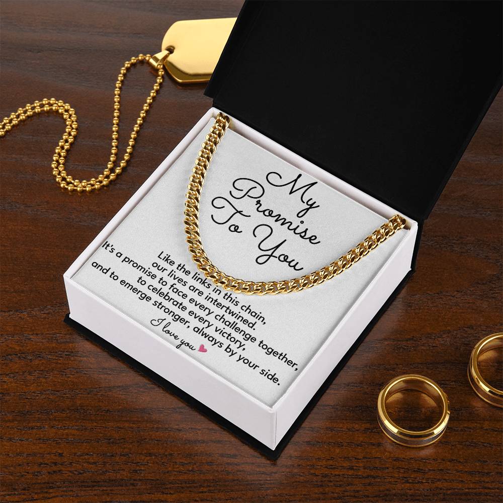 Cuban Link Chain Promise Necklace For Men