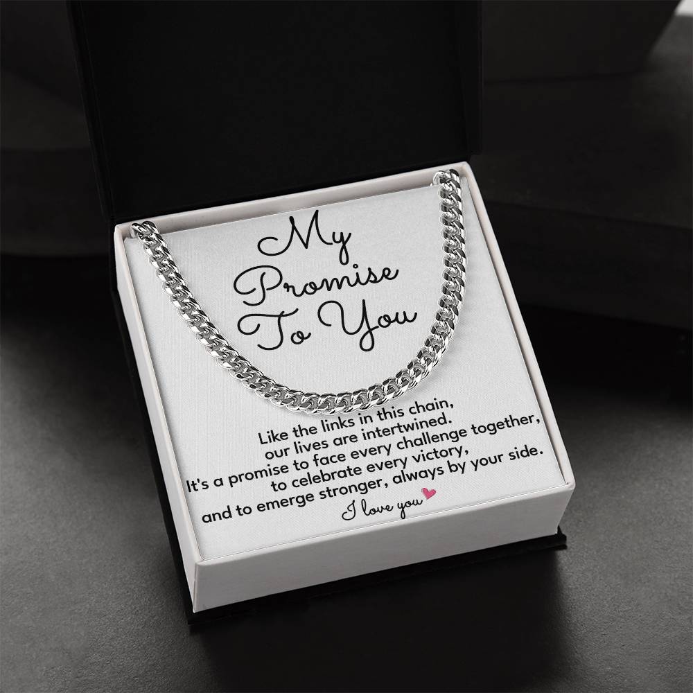 Cuban Link Chain Promise Necklace For Men