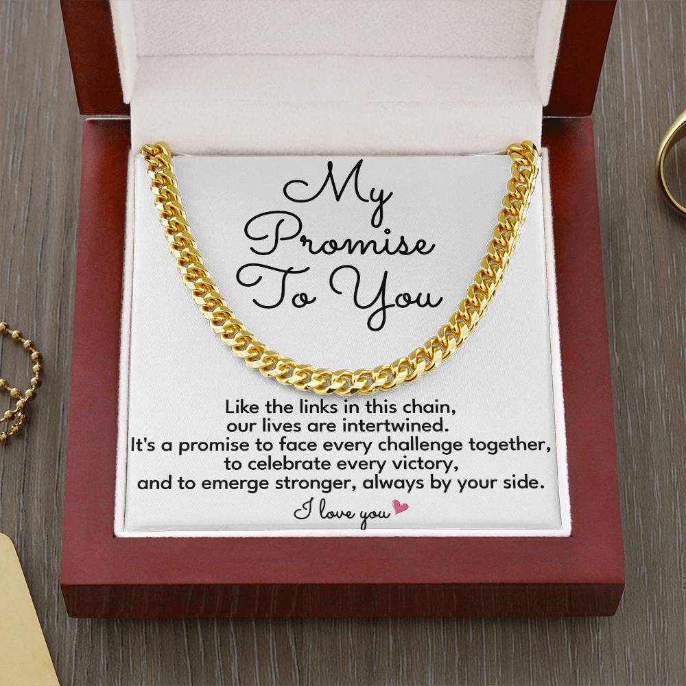 Cuban Link Chain Promise Necklace For Men
