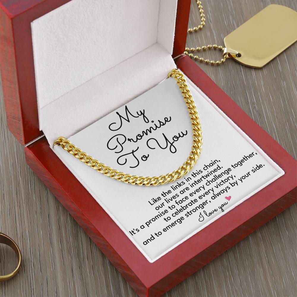 Cuban Link Chain Promise Necklace For Men