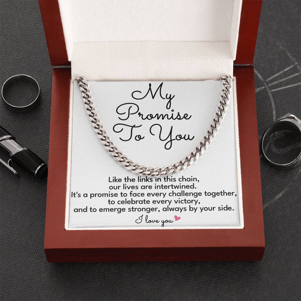 Cuban Link Chain Promise Necklace For Men