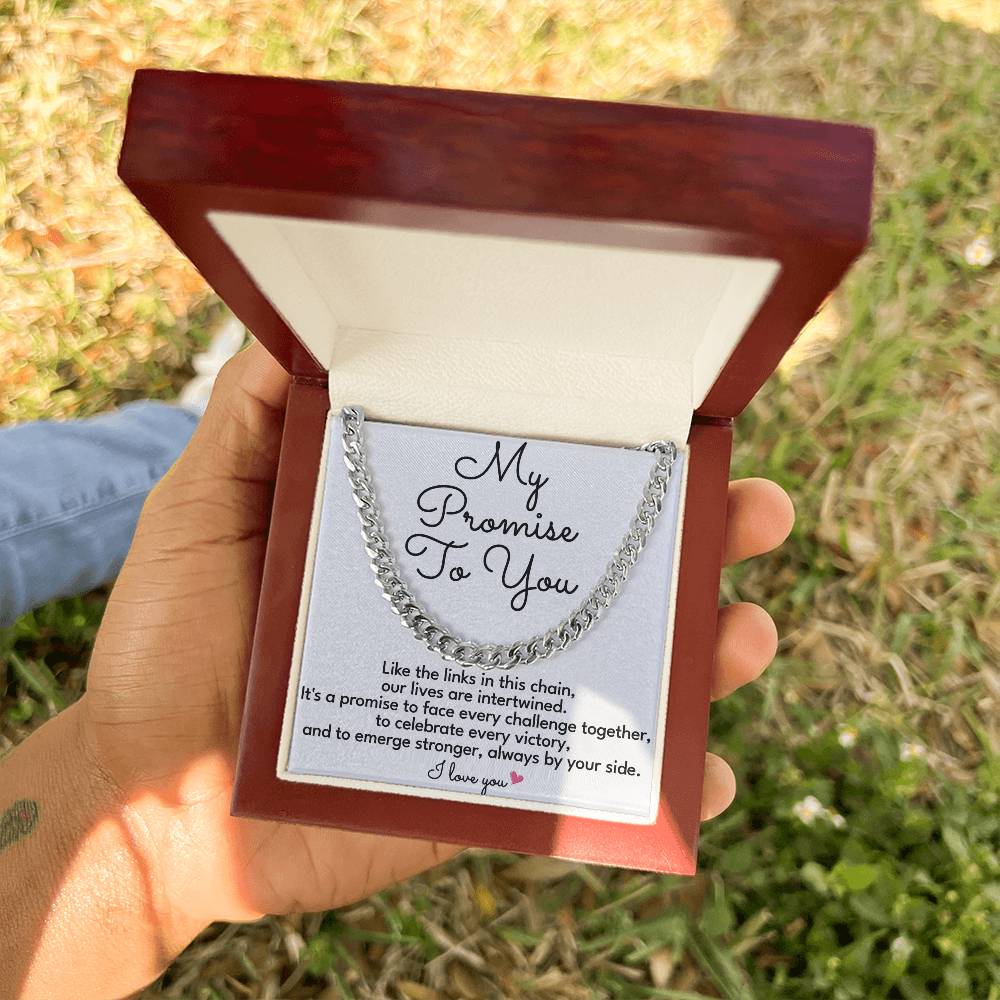 Cuban Link Chain Promise Necklace For Men