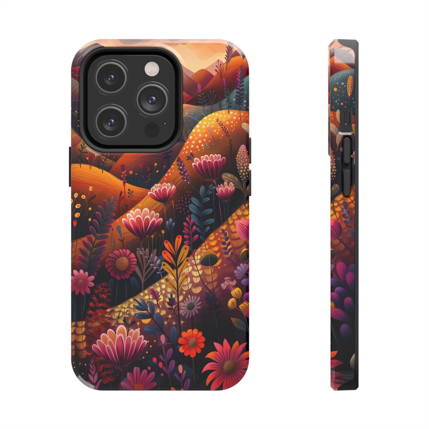 Colorful Japanese Art Print Design, Tough iPhone Case