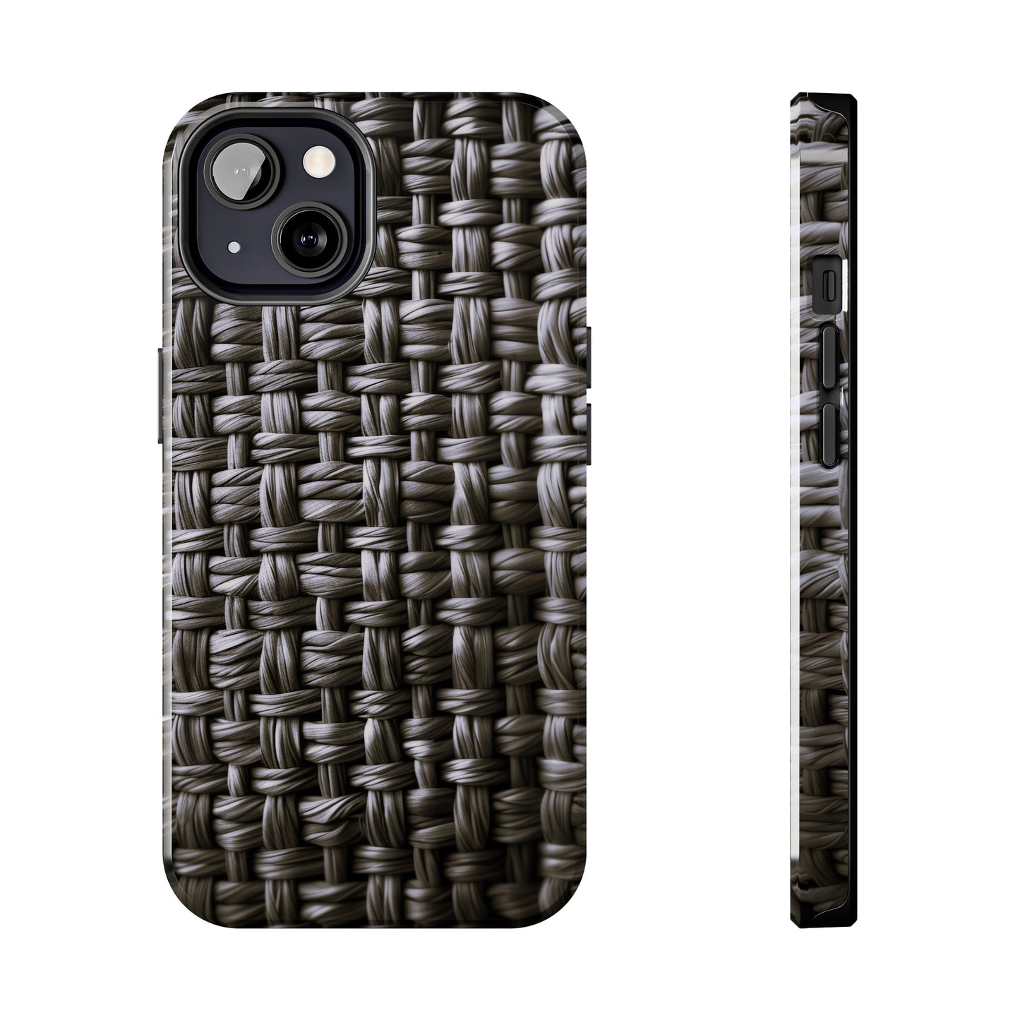 Black Basket Weave Design Tough iPhone Case