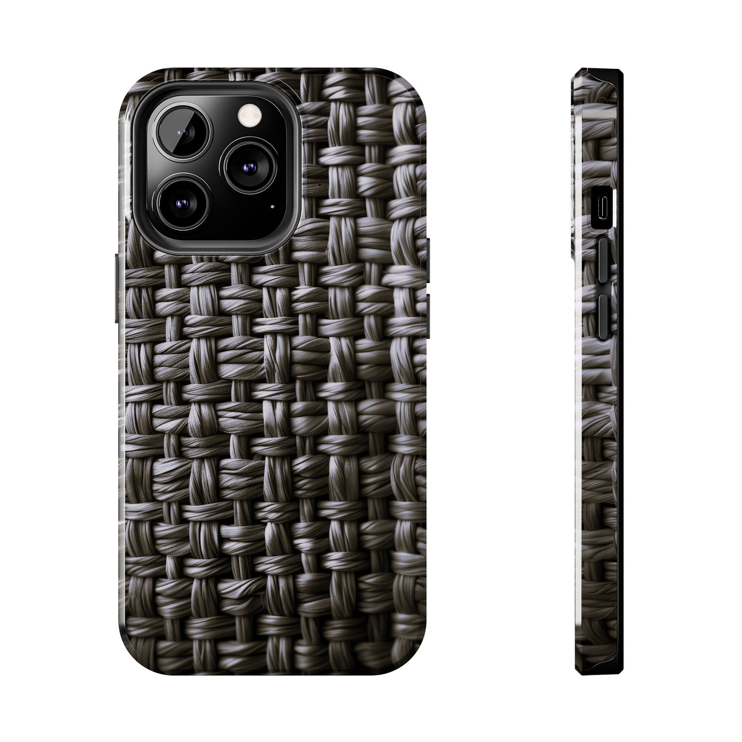 Black Basket Weave Design Tough iPhone Case