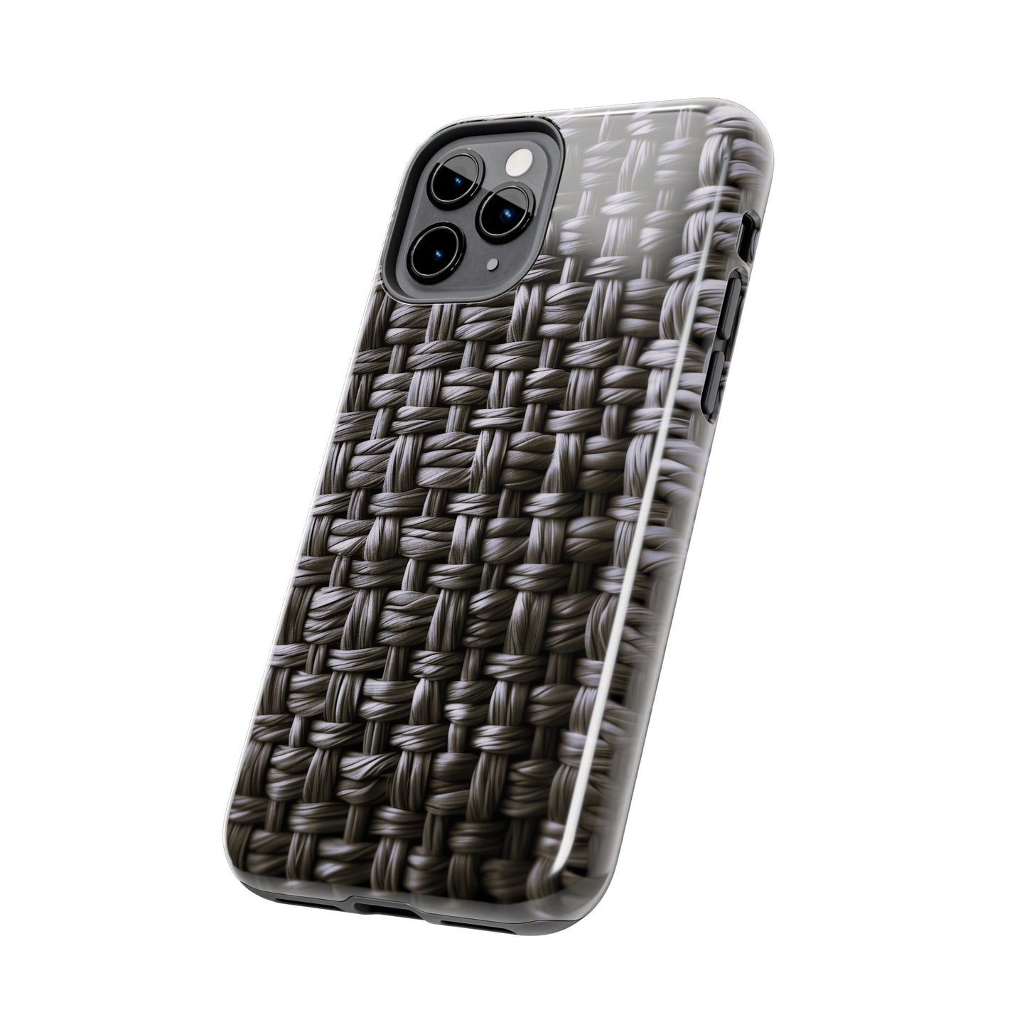 Black Basket Weave Design Tough iPhone Case