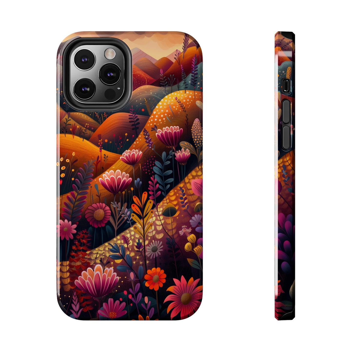 Colorful Japanese Art Print Design, Tough iPhone Case