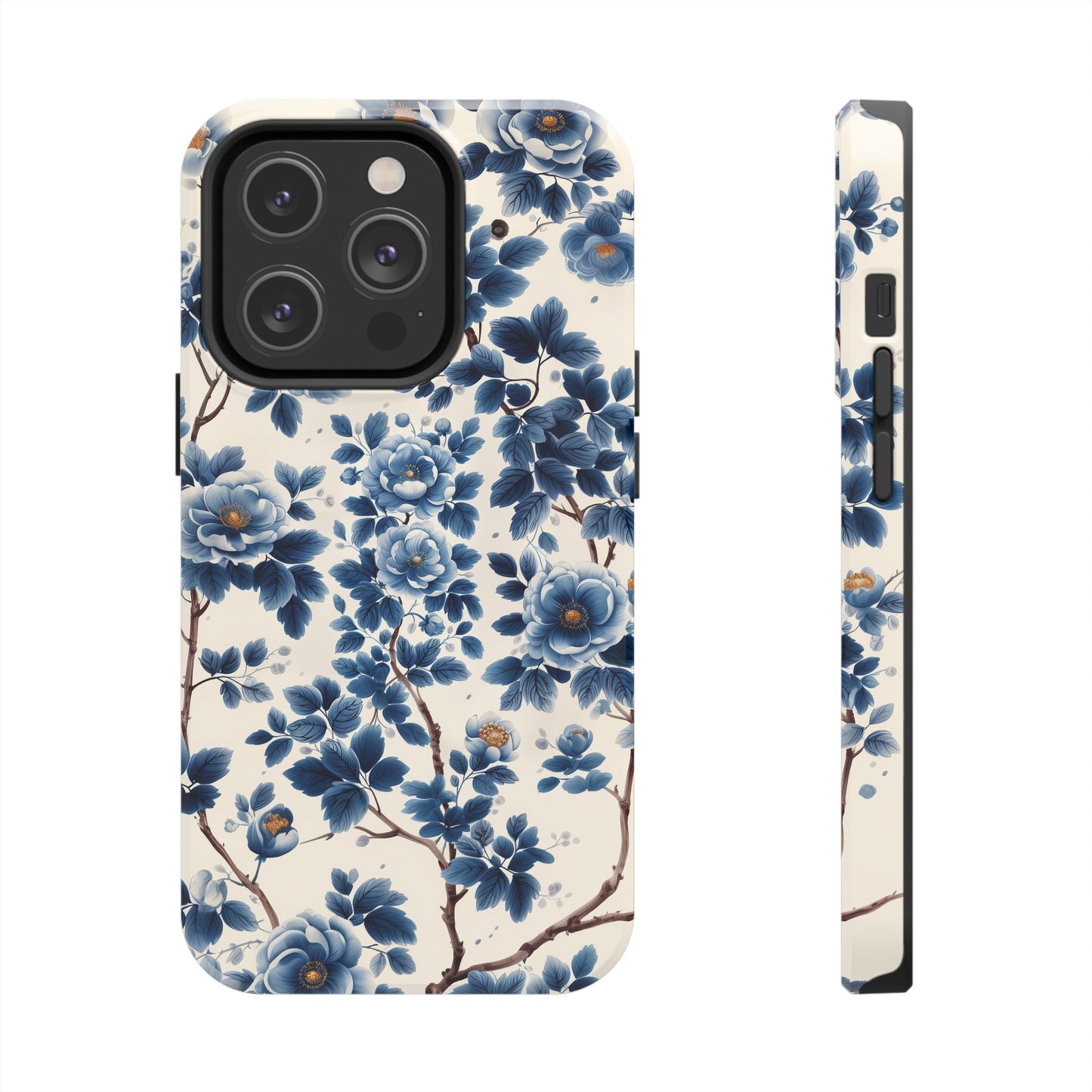 Blue Flowers Tough iPhone Case Chinese Porcelain Artwork