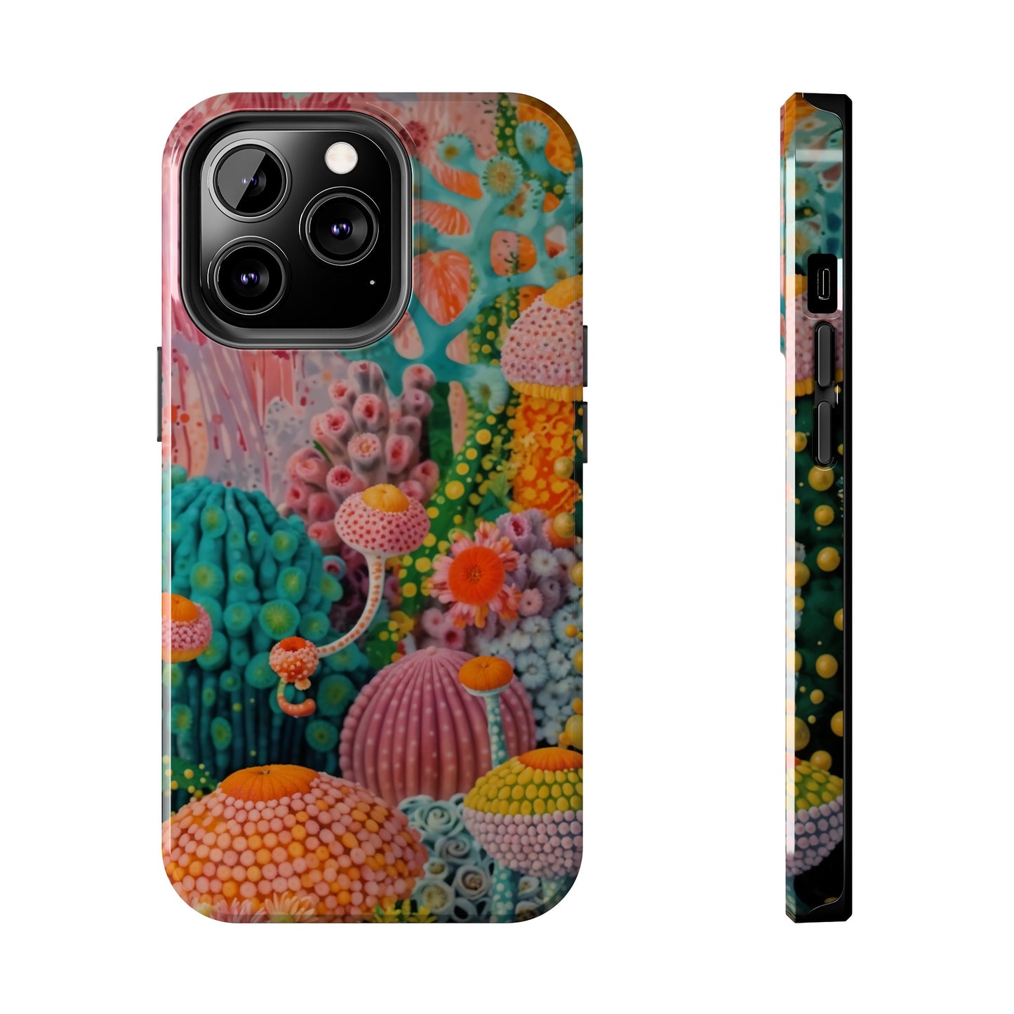 Colorful Japanese Art Print Design Inspired By Yayoi Kusama, Tough Impact Resistant 2-piece design iPhone Case