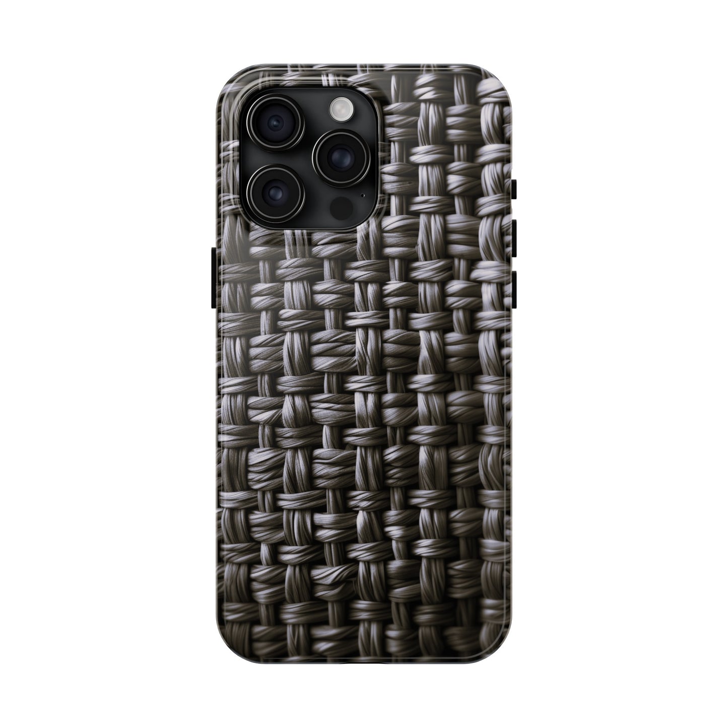 Black Basket Weave Design Tough iPhone Case