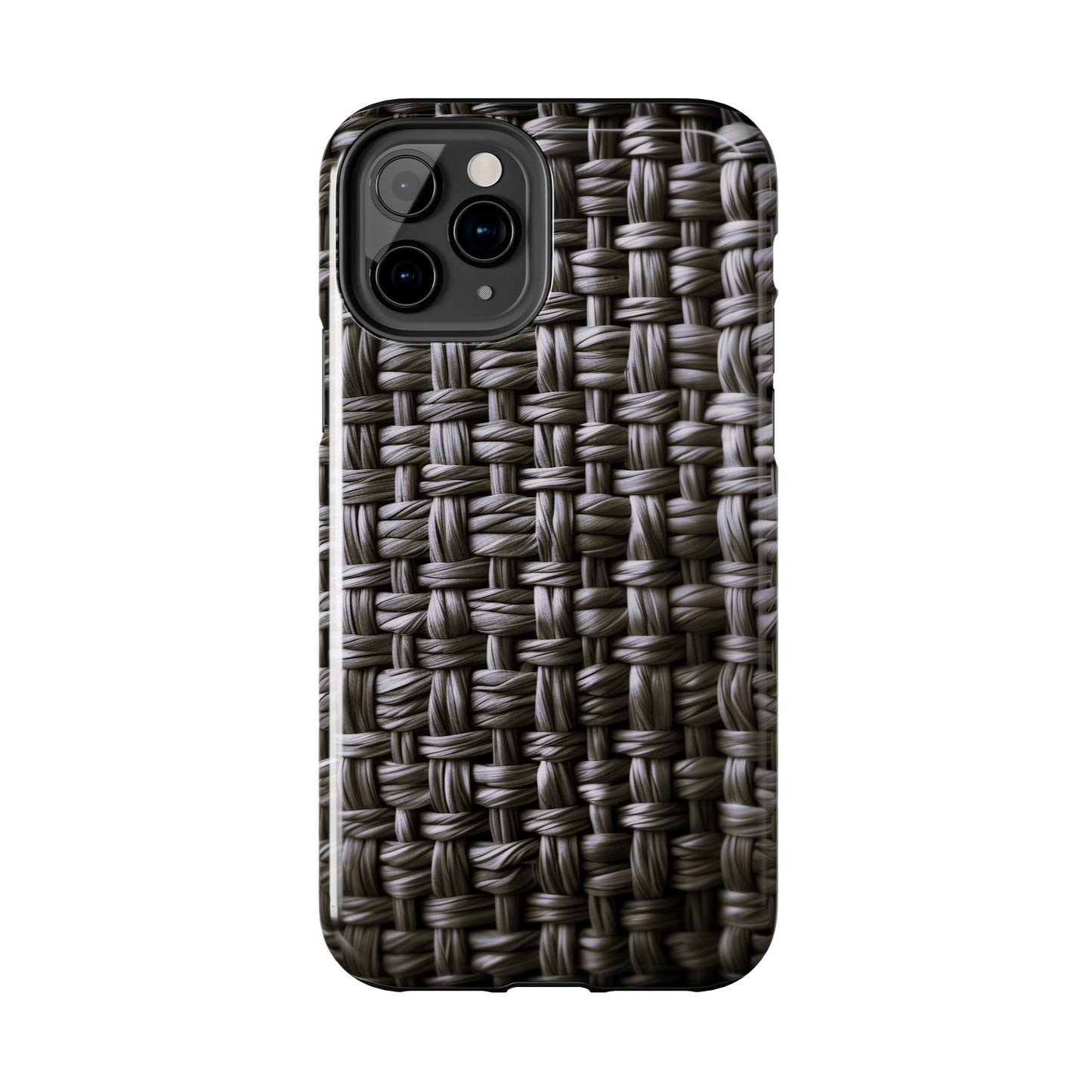 Black Basket Weave Design Tough iPhone Case