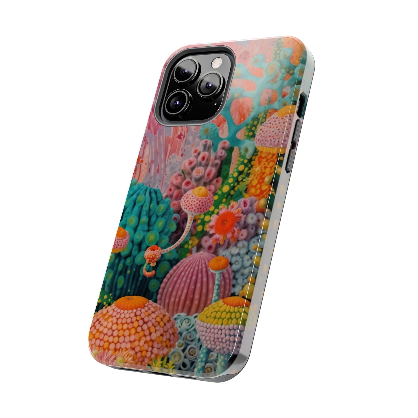 Colorful Japanese Art Print Design Inspired By Yayoi Kusama, Tough Impact Resistant 2-piece design iPhone Case