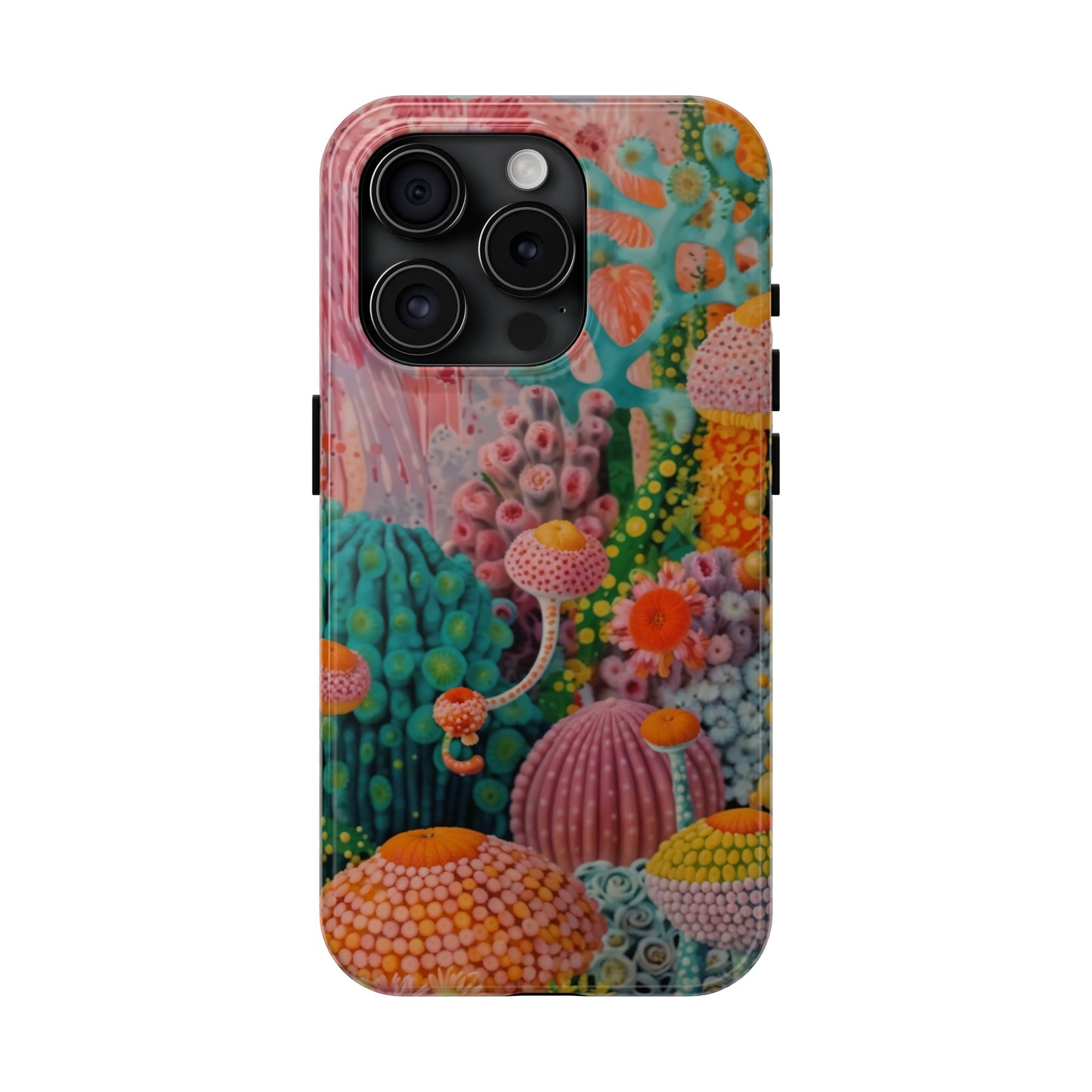 Colorful Japanese Art Print Design Inspired By Yayoi Kusama, Tough Impact Resistant 2-piece design iPhone Case