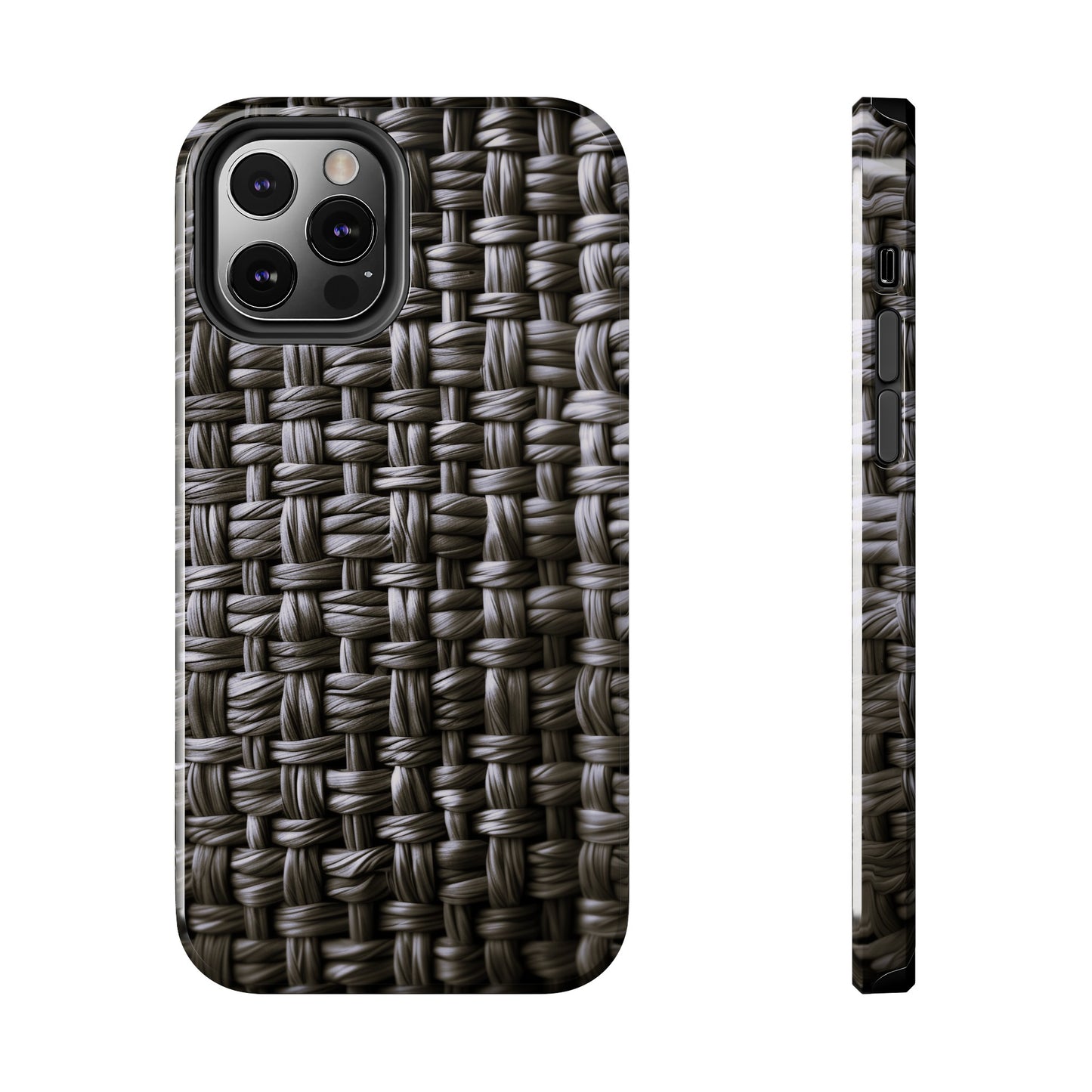 Black Basket Weave Design Tough iPhone Case