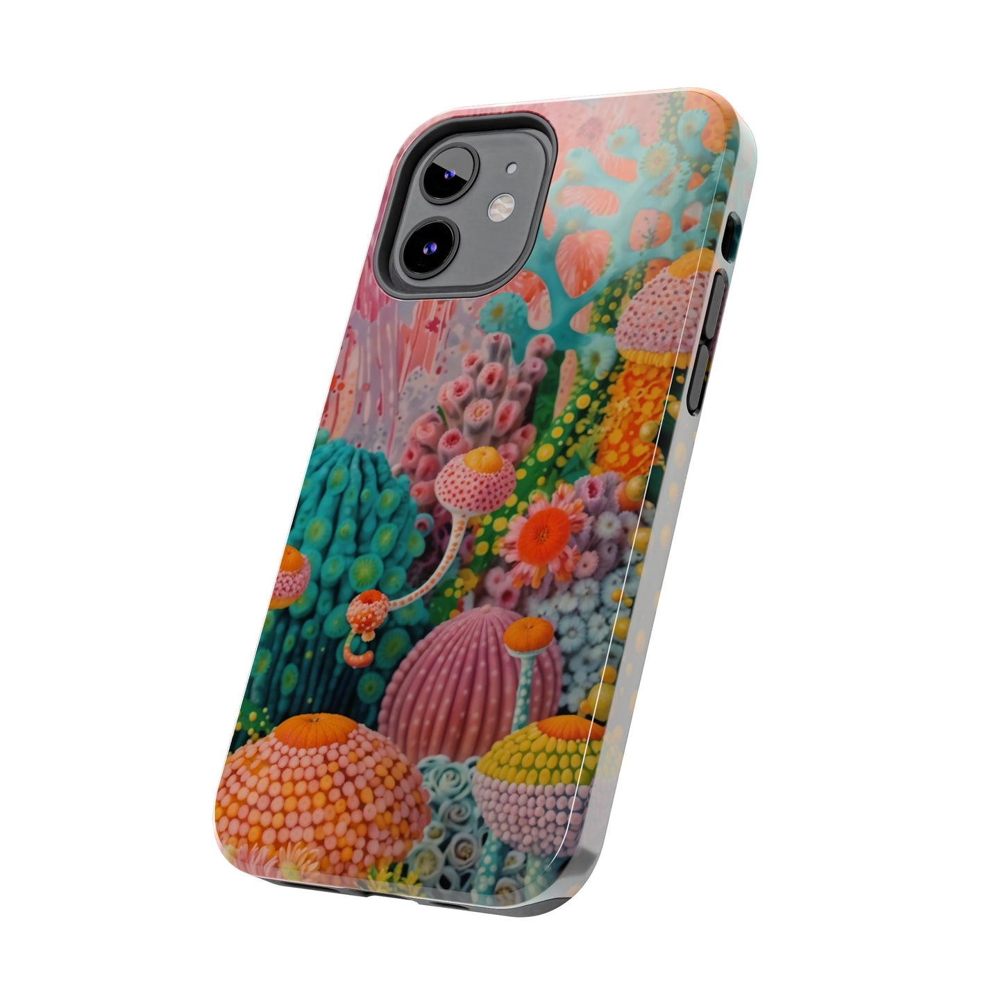 Colorful Japanese Art Print Design Inspired By Yayoi Kusama, Tough Impact Resistant 2-piece design iPhone Case