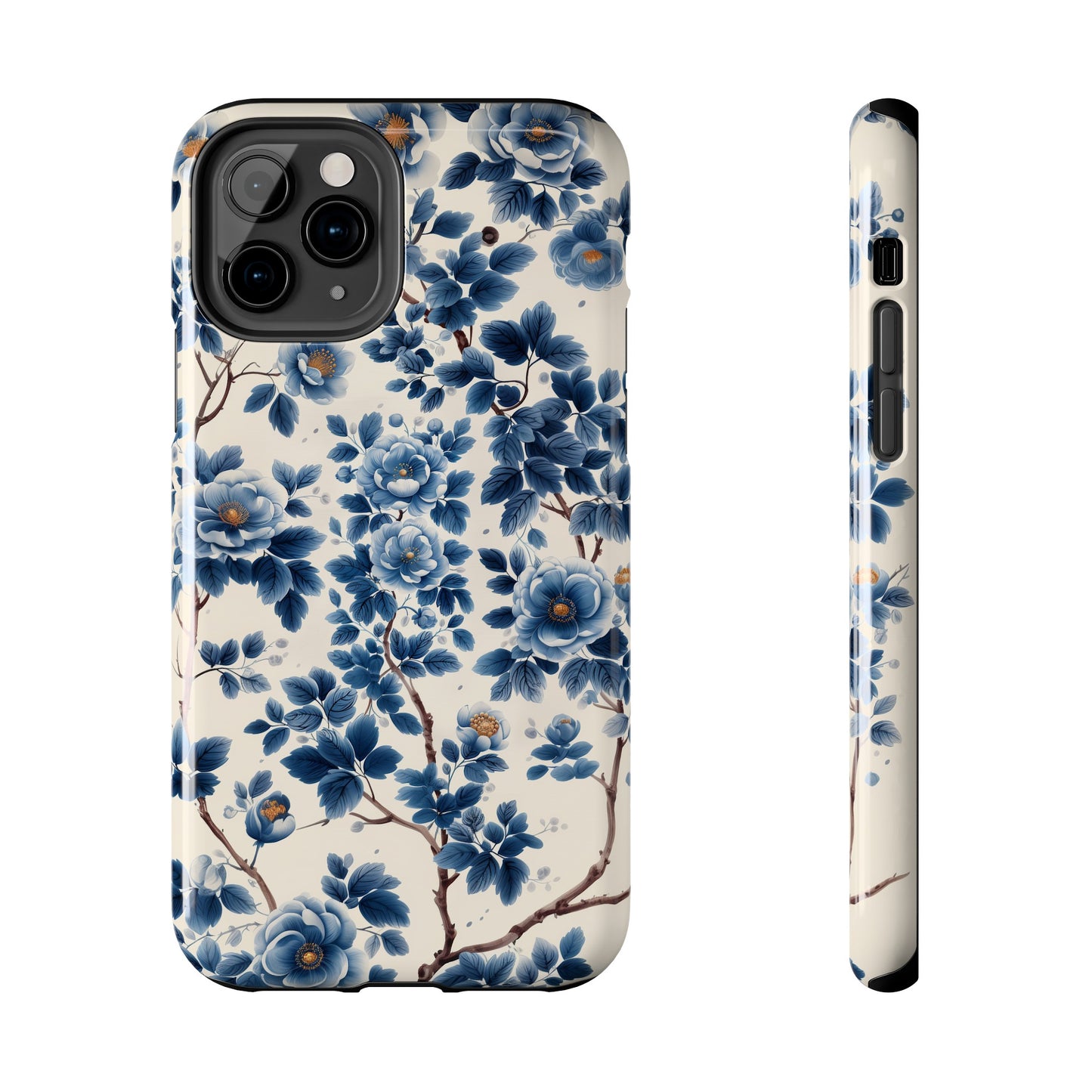 Blue Flowers Tough iPhone Case Chinese Porcelain Artwork