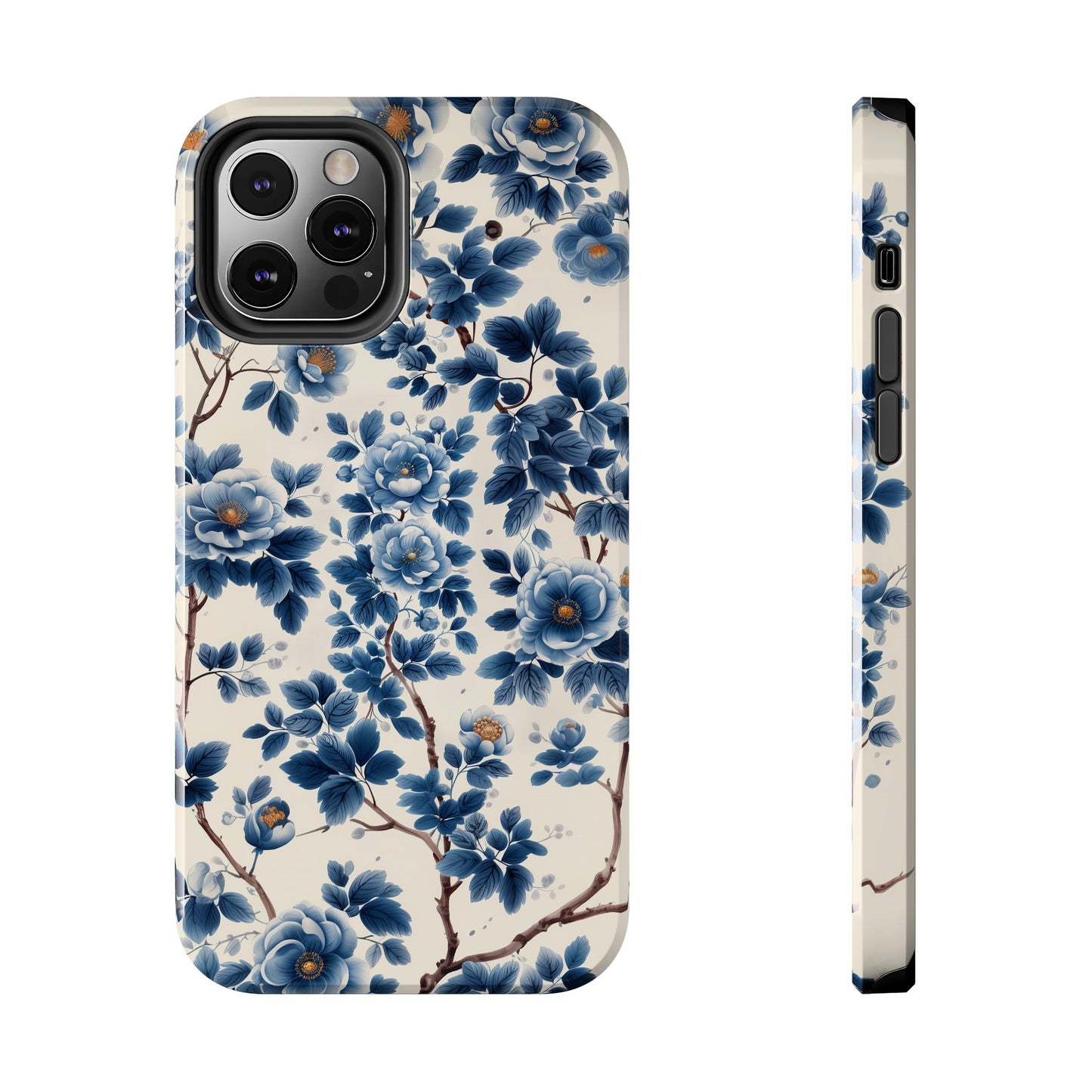 Blue Flowers Tough iPhone Case Chinese Porcelain Artwork