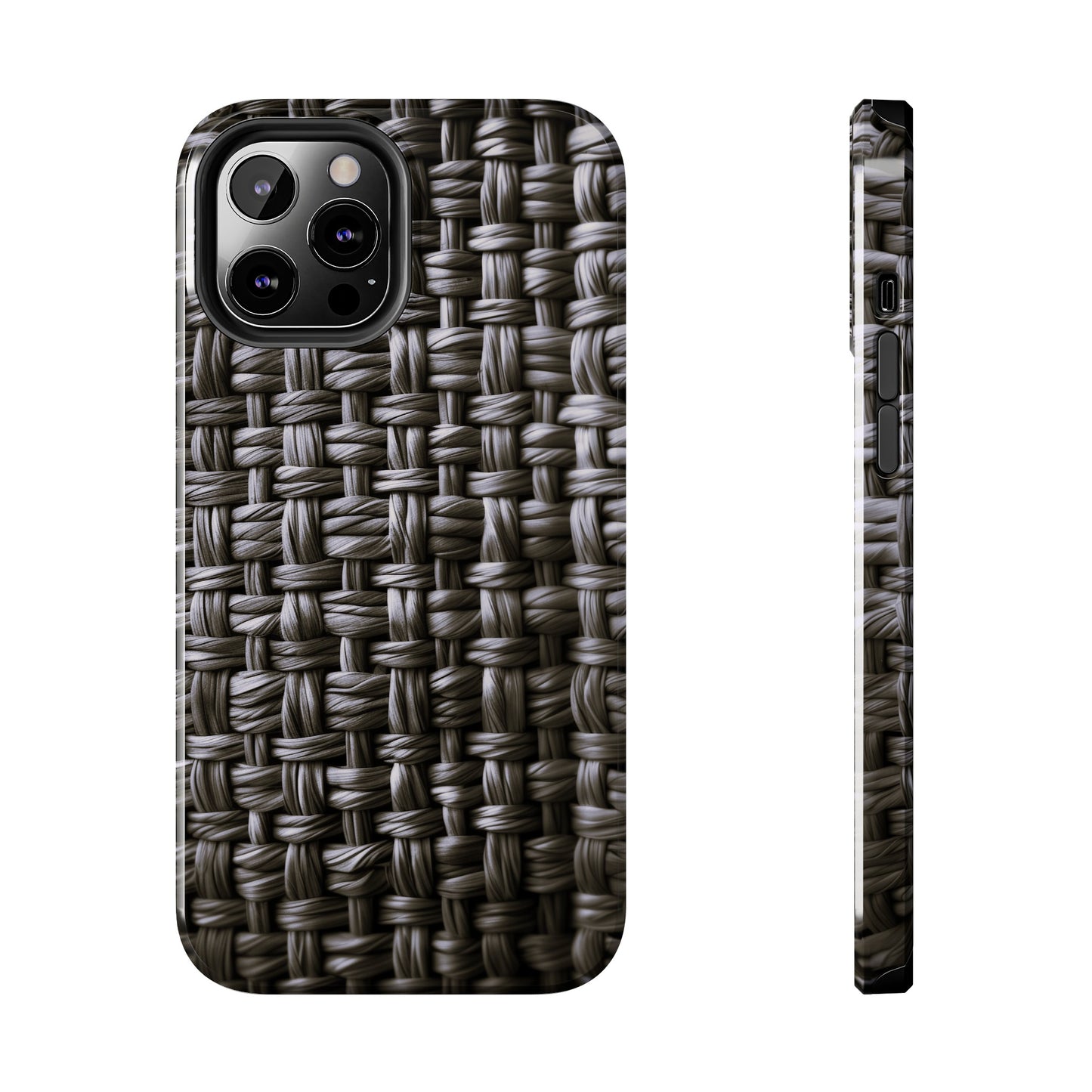 Black Basket Weave Design Tough iPhone Case