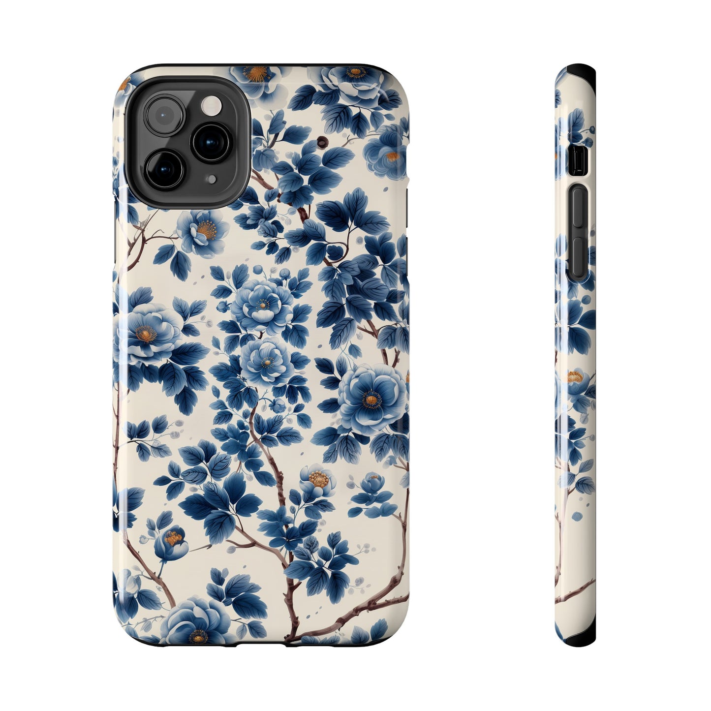 Blue Flowers Tough iPhone Case Chinese Porcelain Artwork