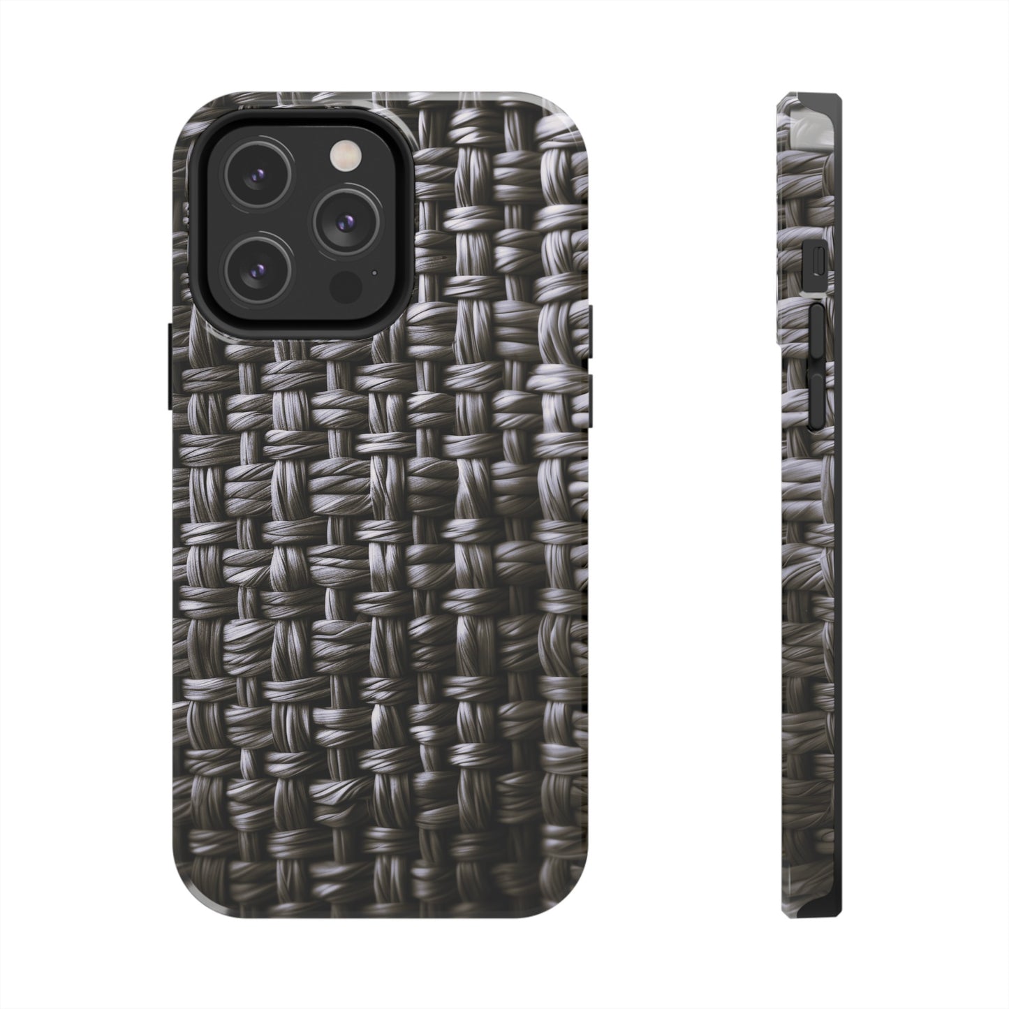 Black Basket Weave Design Tough iPhone Case