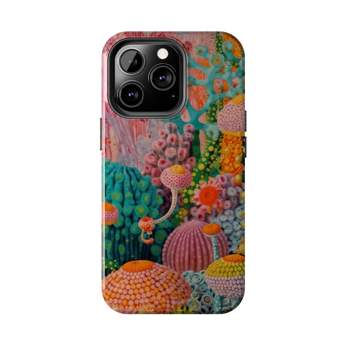 Colorful Japanese Art Print Design Inspired By Yayoi Kusama, Tough Impact Resistant 2-piece design iPhone Case