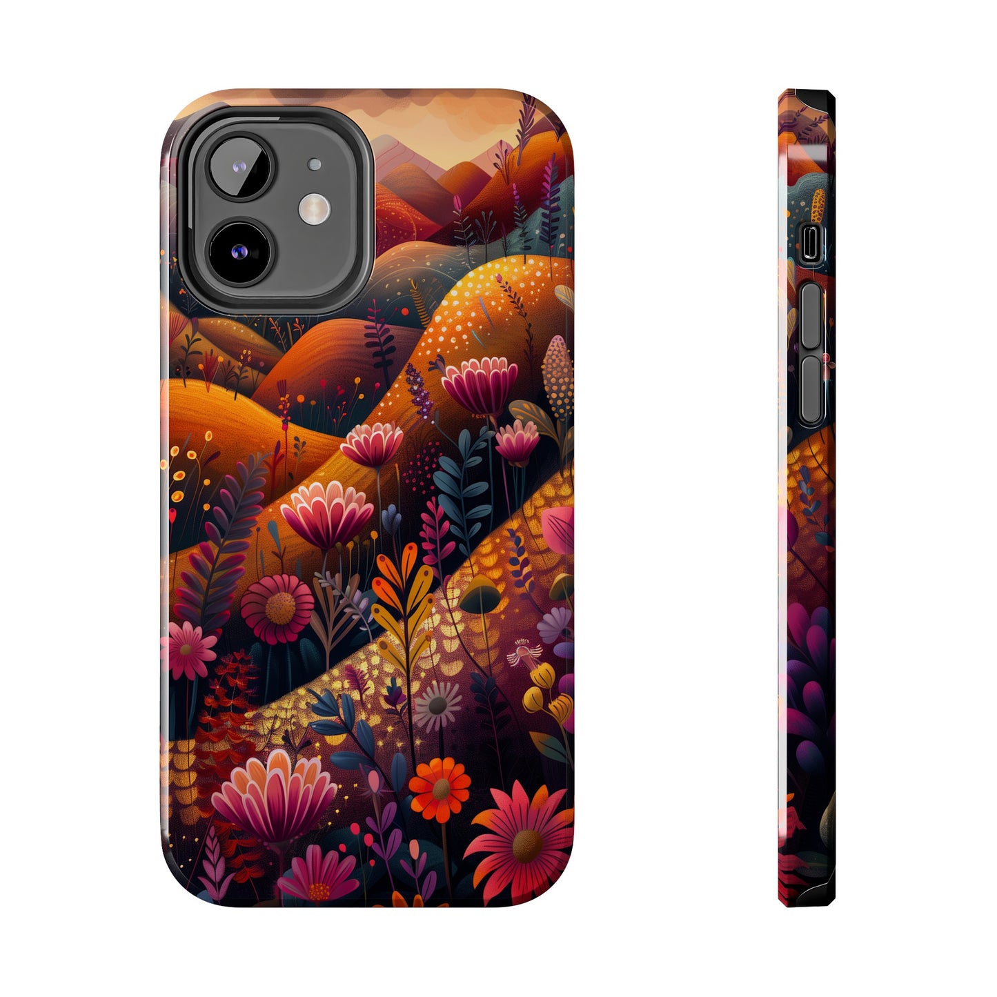 Colorful Japanese Art Print Design, Tough iPhone Case