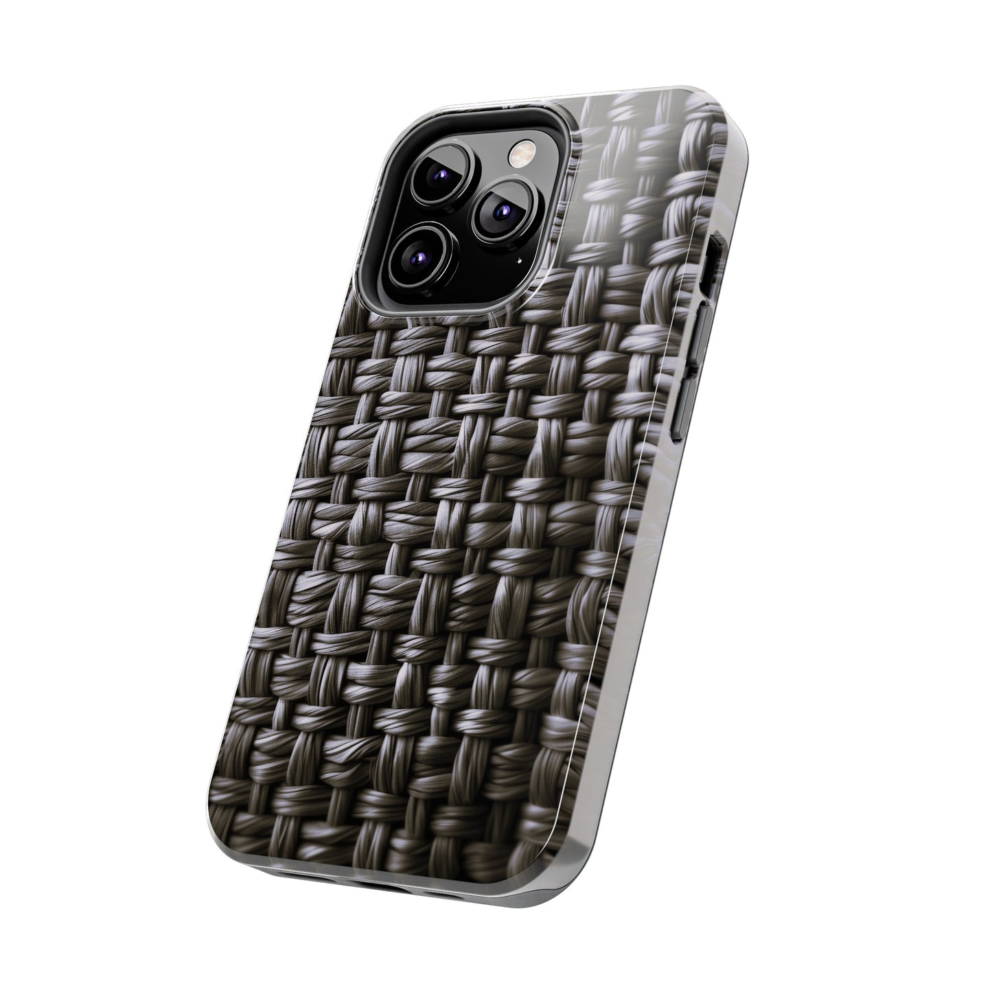 Black Basket Weave Design Tough iPhone Case