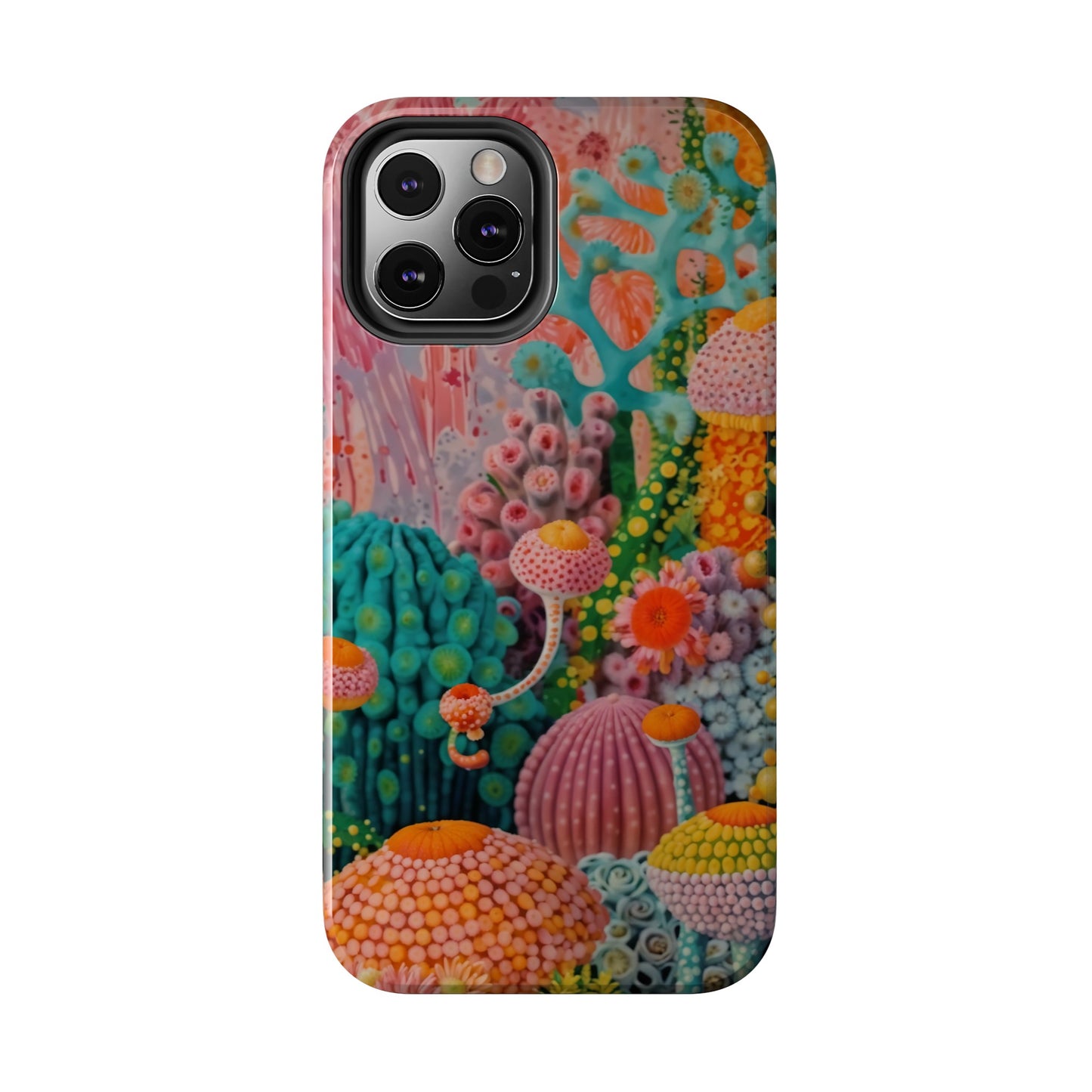 Colorful Japanese Art Print Design Inspired By Yayoi Kusama, Tough Impact Resistant 2-piece design iPhone Case