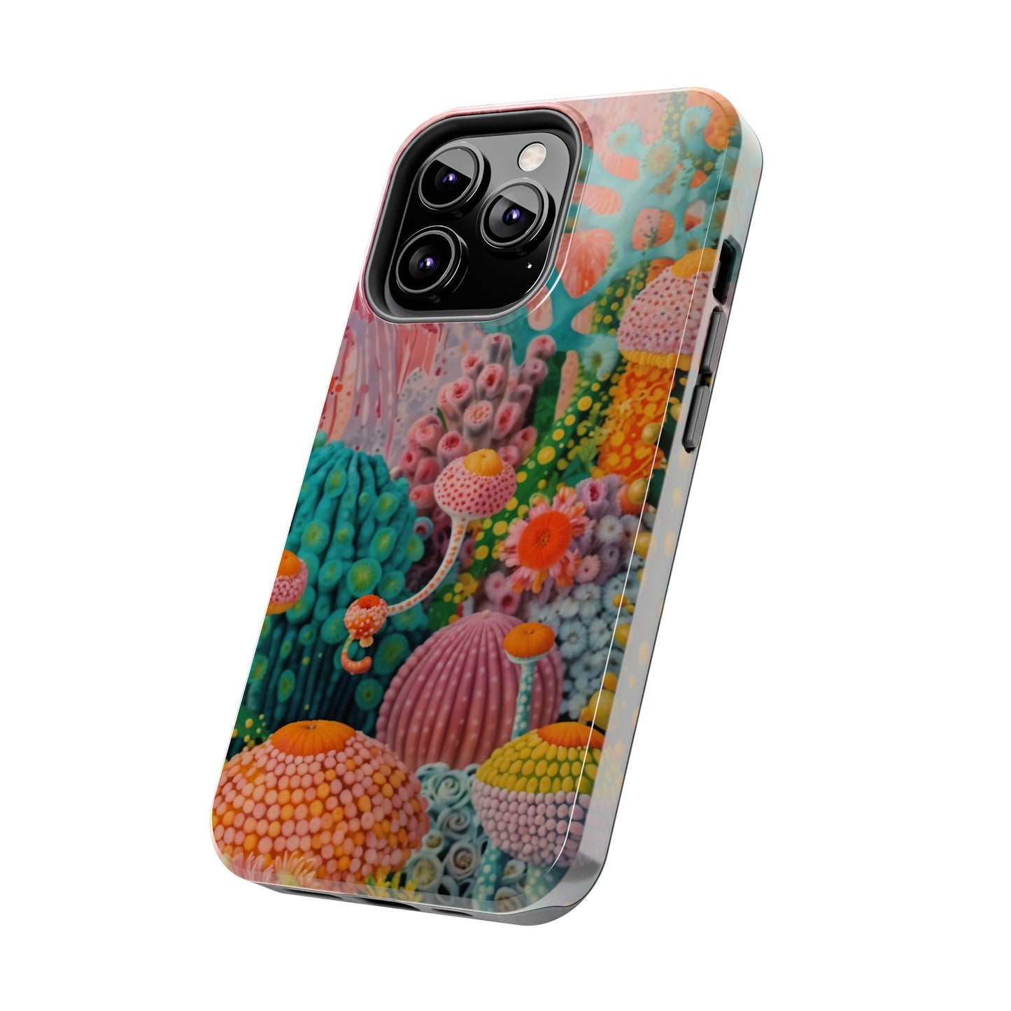 Colorful Japanese Art Print Design Inspired By Yayoi Kusama, Tough Impact Resistant 2-piece design iPhone Case