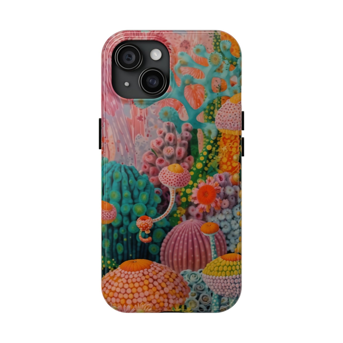 Colorful Japanese Art Print Design Inspired By Yayoi Kusama, Tough Impact Resistant 2-piece design iPhone Case