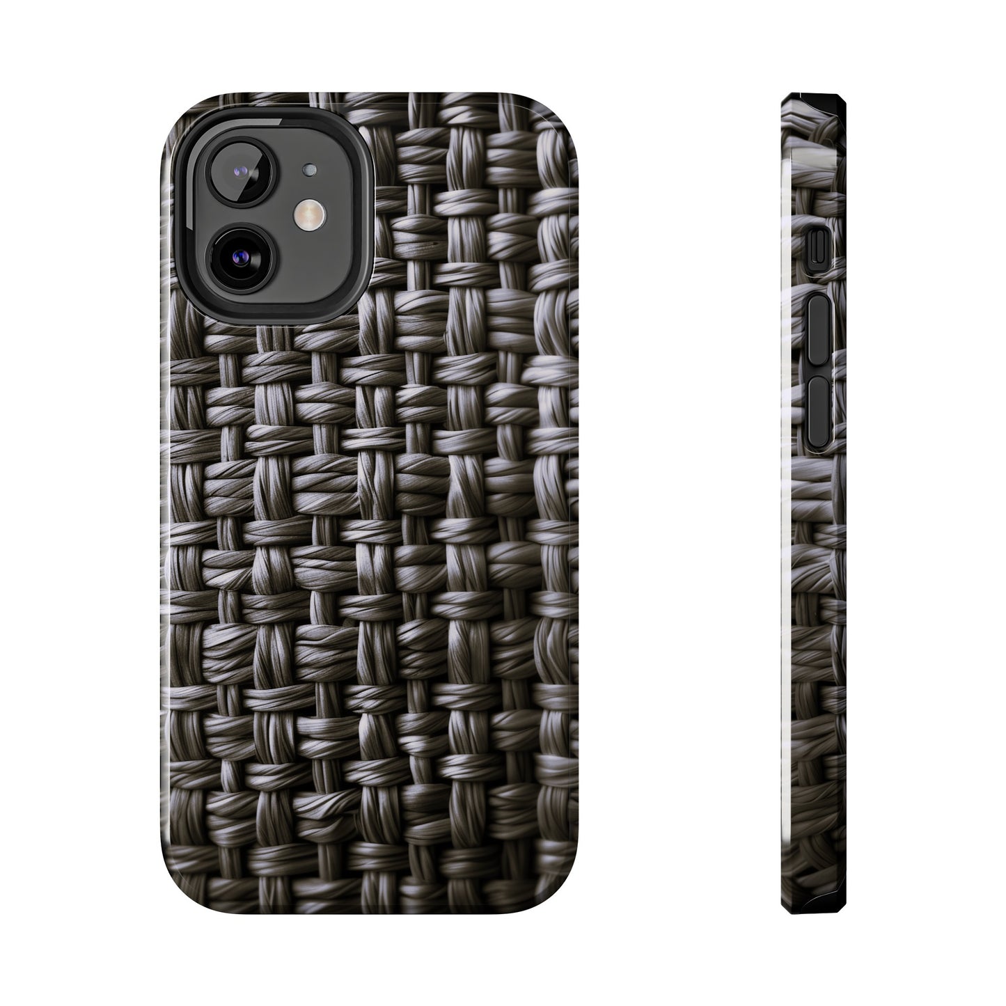 Black Basket Weave Design Tough iPhone Case