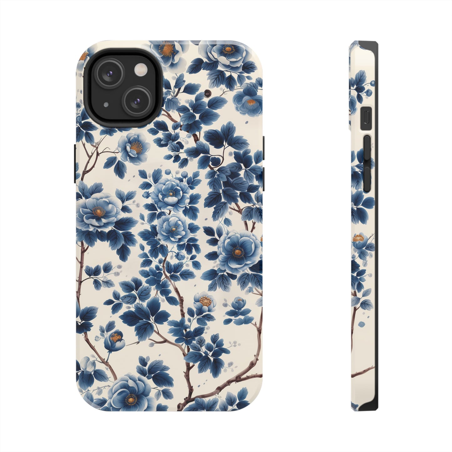 Blue Flowers Tough iPhone Case Chinese Porcelain Artwork