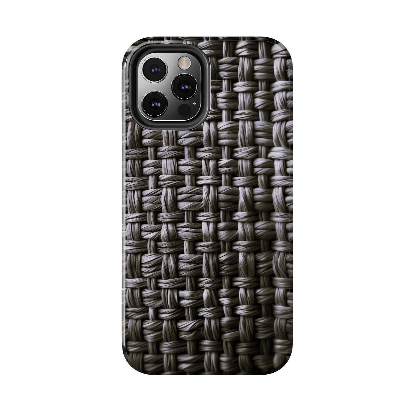 Black Basket Weave Design Tough iPhone Case