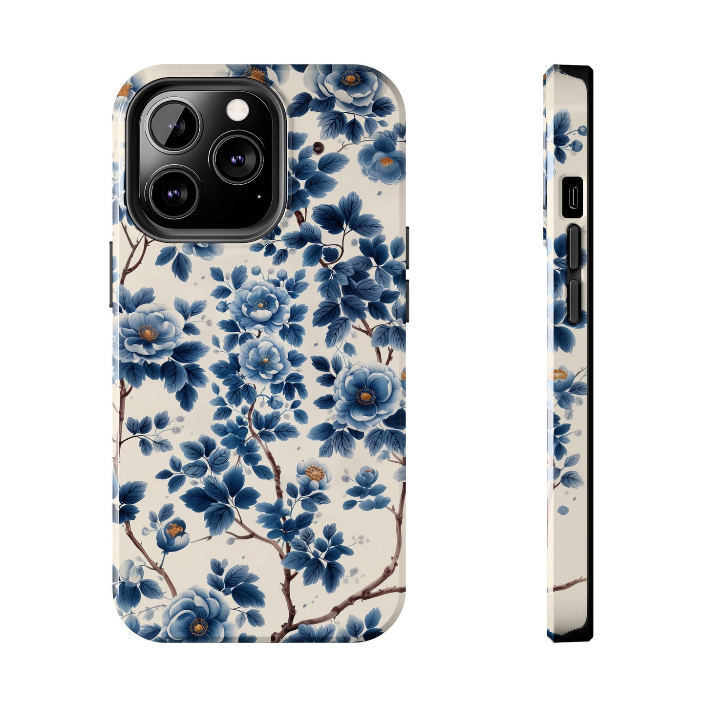 Blue Flowers Tough iPhone Case Chinese Porcelain Artwork