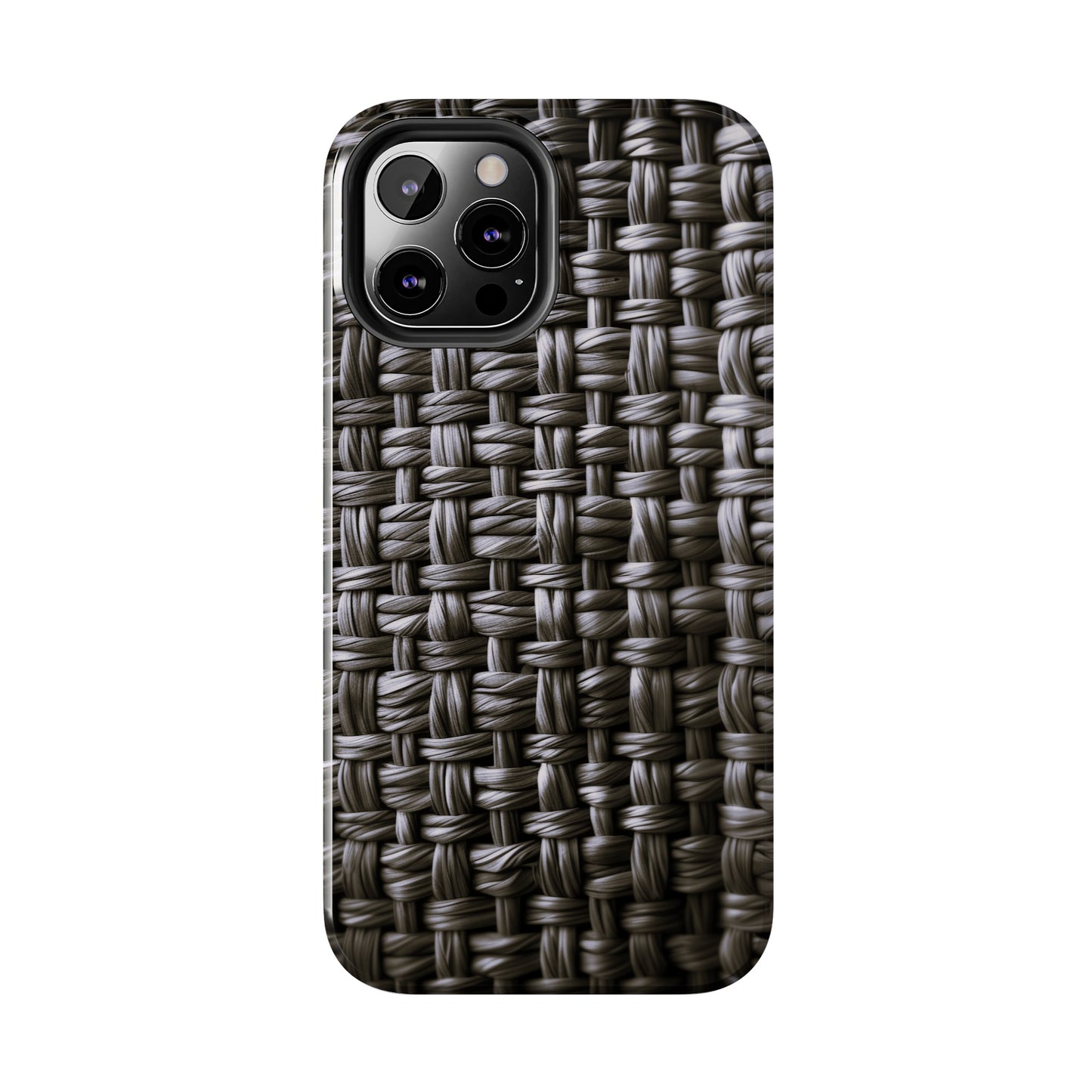 Black Basket Weave Design Tough iPhone Case