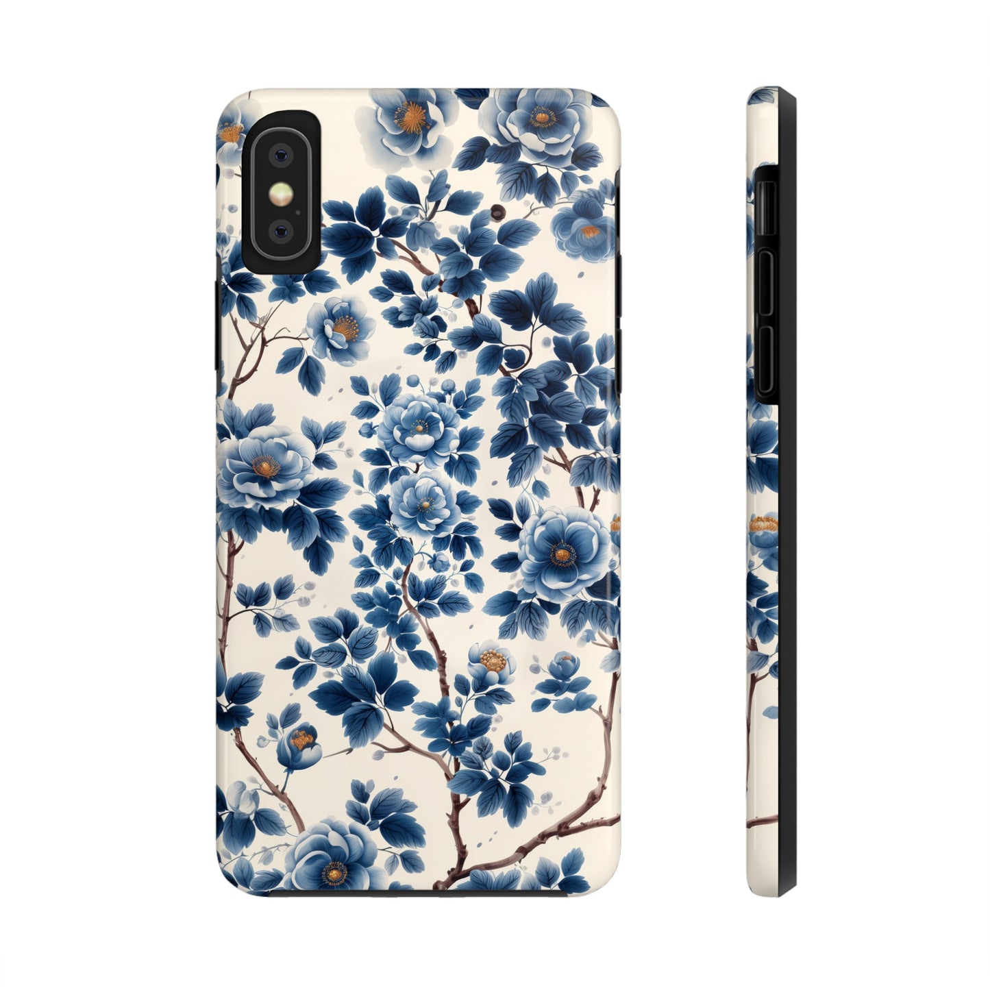 Blue Flowers Tough iPhone Case Chinese Porcelain Artwork