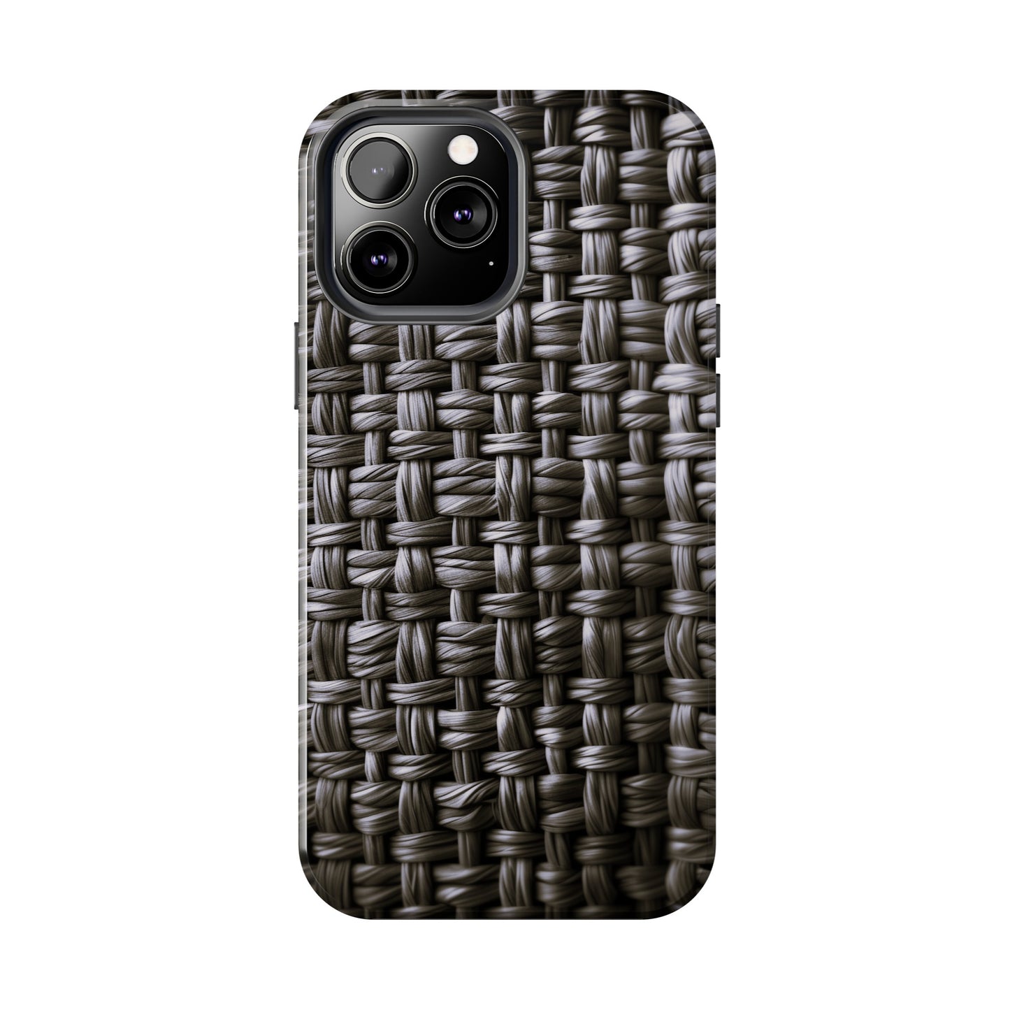 Black Basket Weave Design Tough iPhone Case