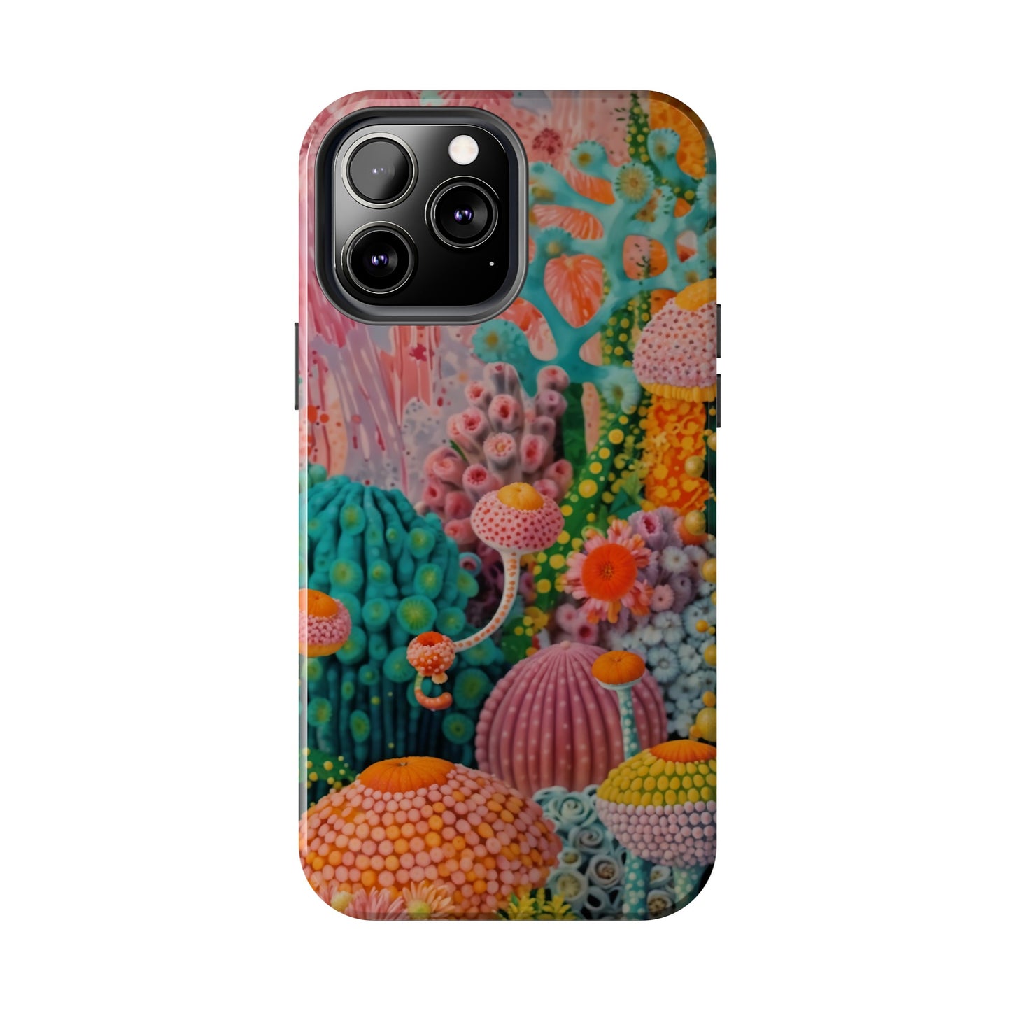 Colorful Japanese Art Print Design Inspired By Yayoi Kusama, Tough Impact Resistant 2-piece design iPhone Case