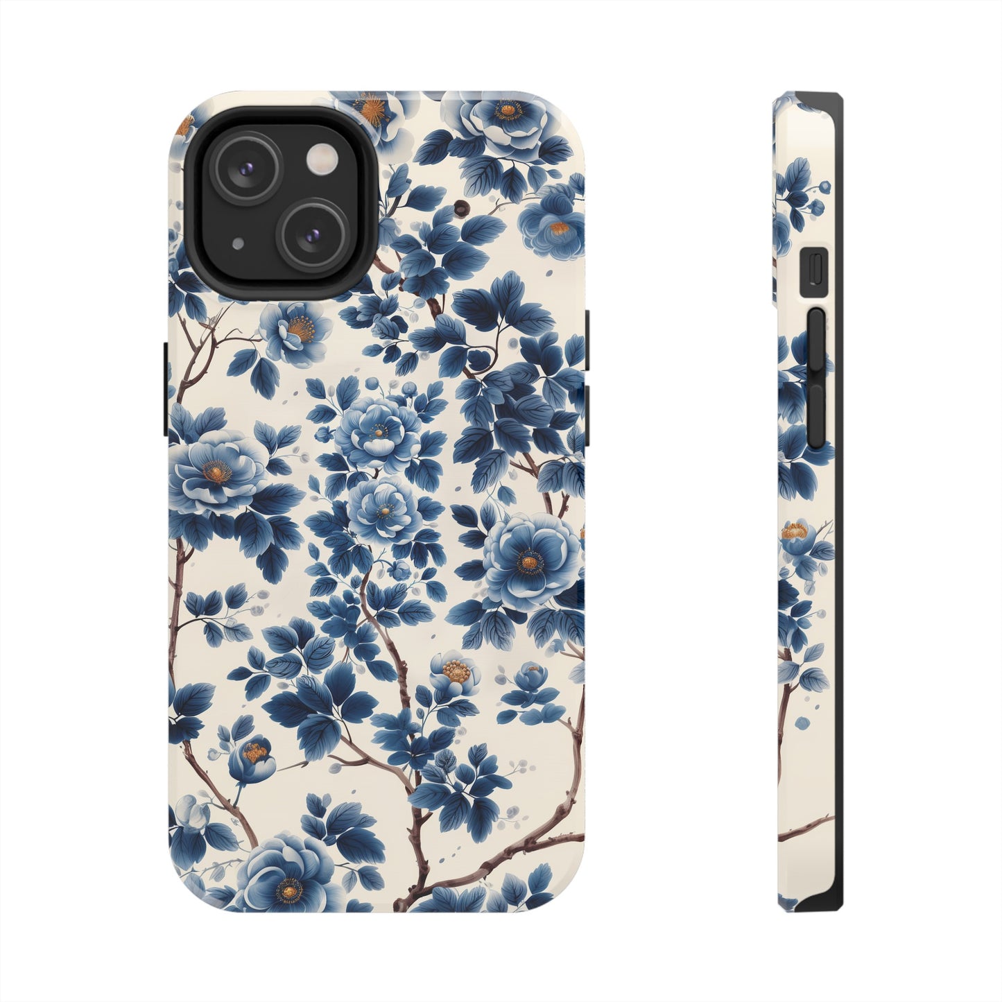 Blue Flowers Tough iPhone Case Chinese Porcelain Artwork