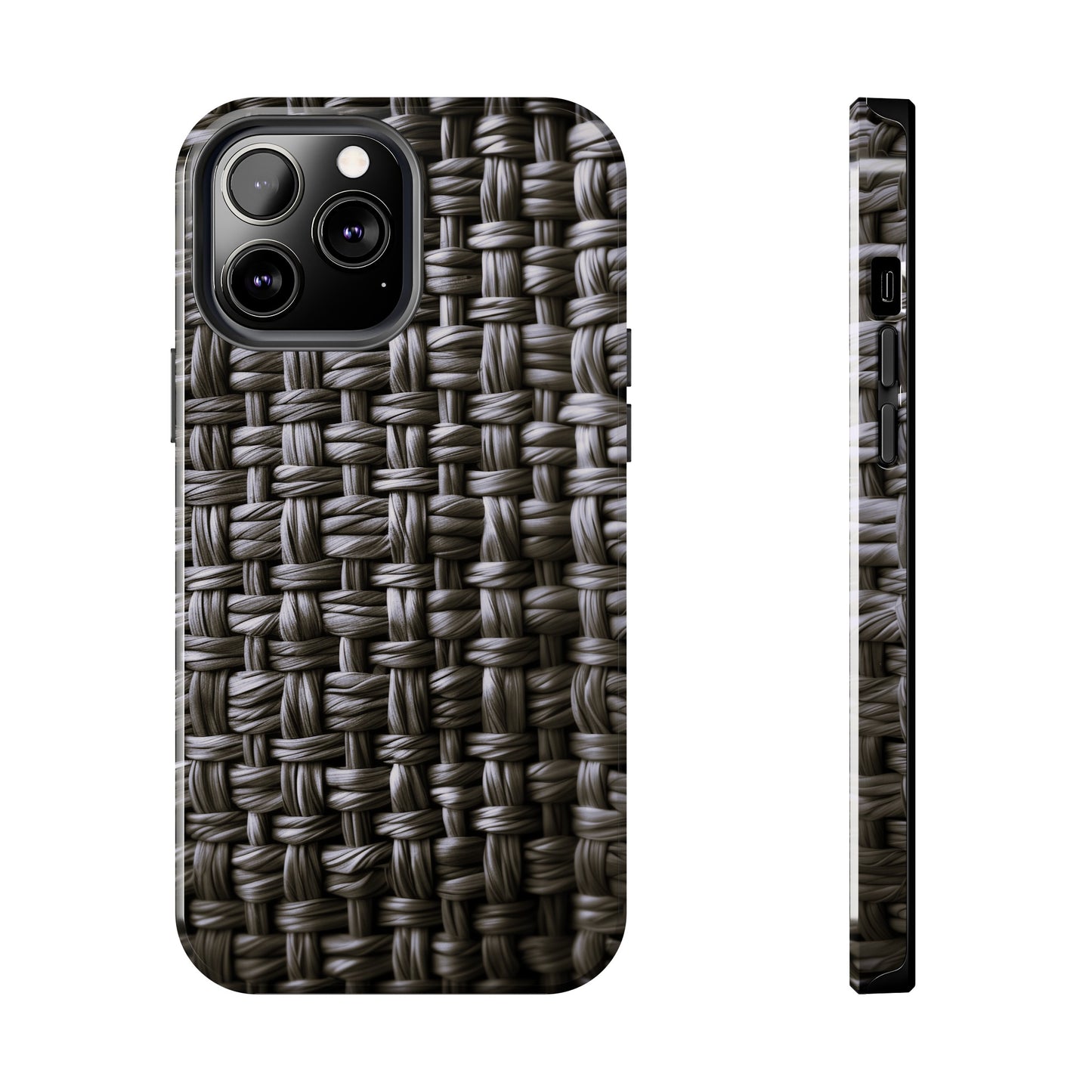 Black Basket Weave Design Tough iPhone Case