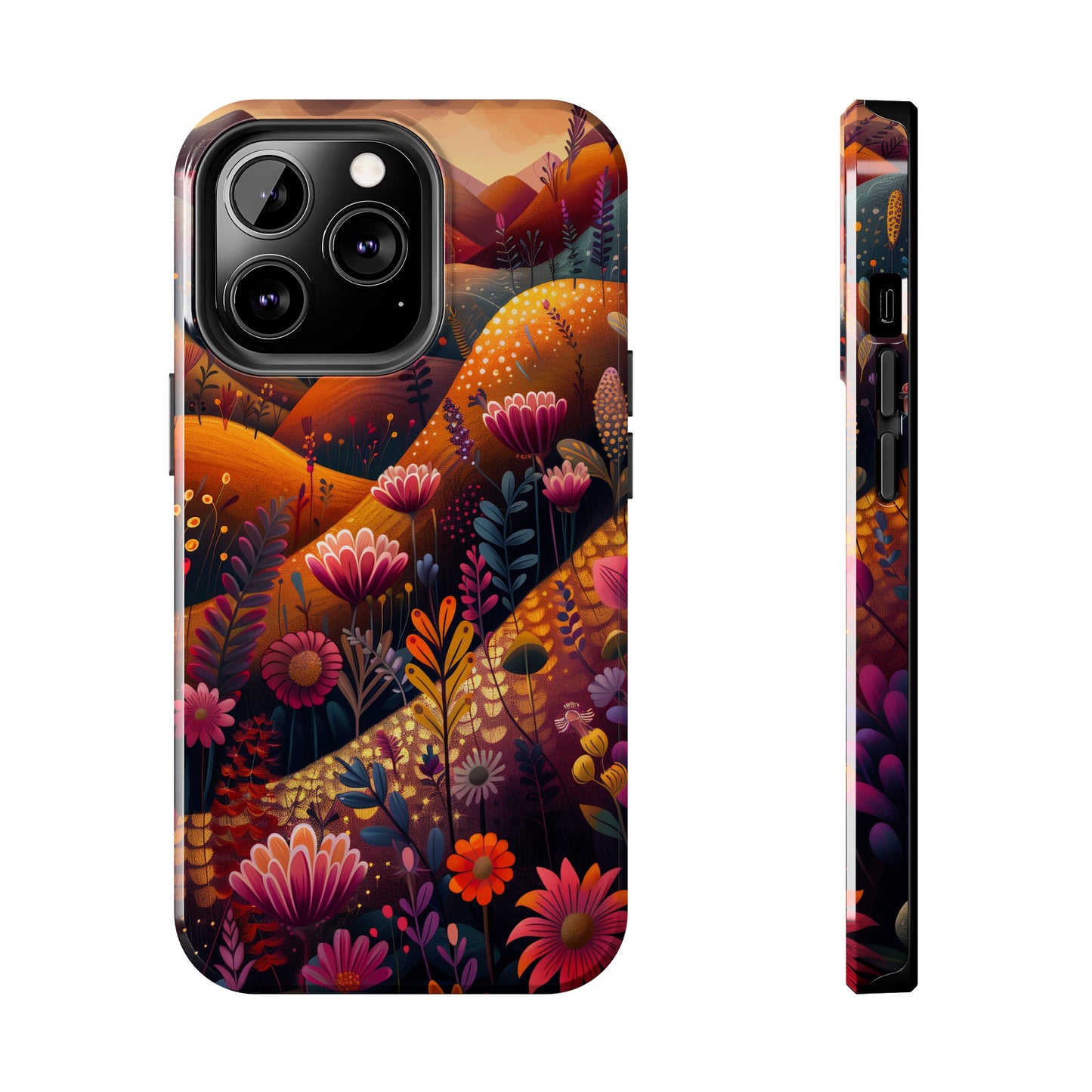 Colorful Japanese Art Print Design, Tough iPhone Case