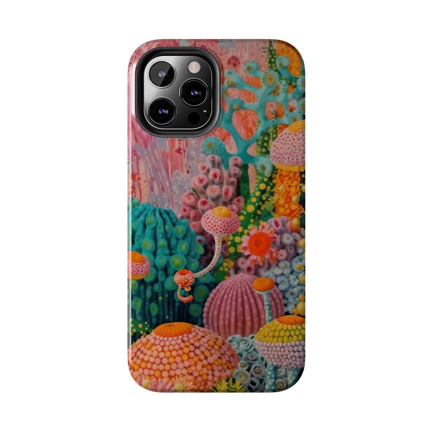 Colorful Japanese Art Print Design Inspired By Yayoi Kusama, Tough Impact Resistant 2-piece design iPhone Case