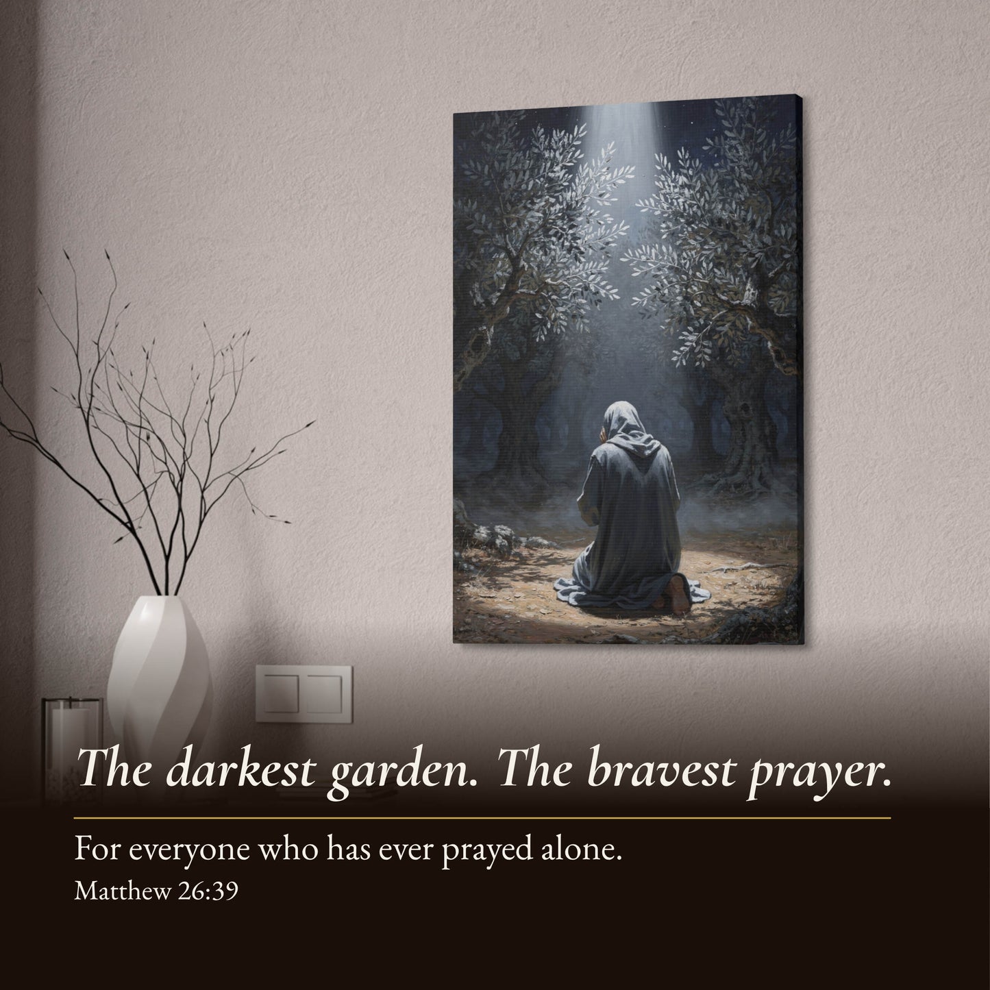 Gethsemane Moonlight Vigil, Jesus Prayer Garden Canvas Art