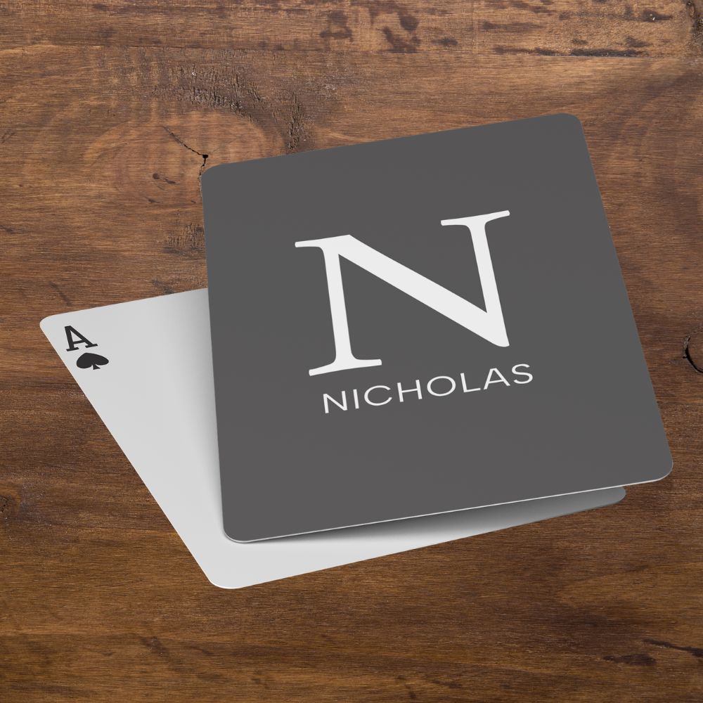 Custom Playing Cards, Personalized Poker Cards Name Monogram, Game Night Gift