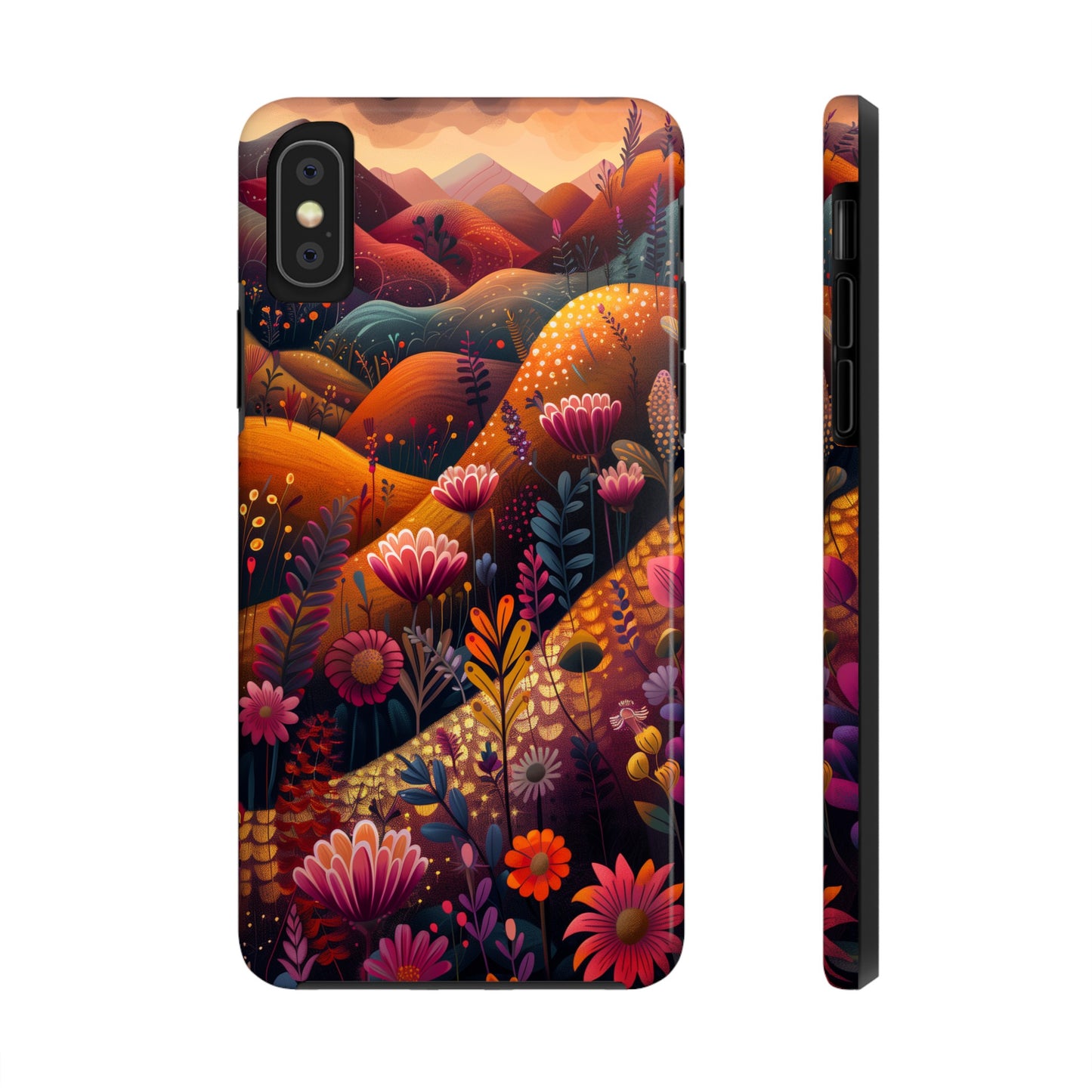 Colorful Japanese Art Print Design, Tough iPhone Case