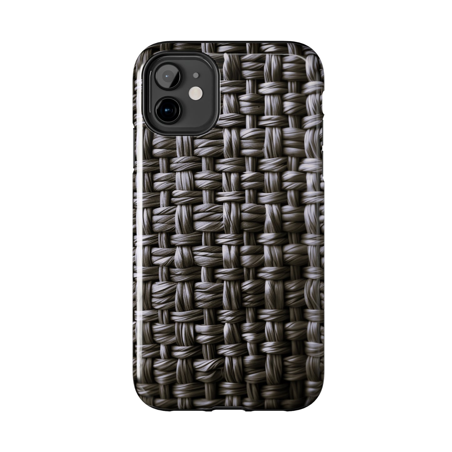 Black Basket Weave Design Tough iPhone Case