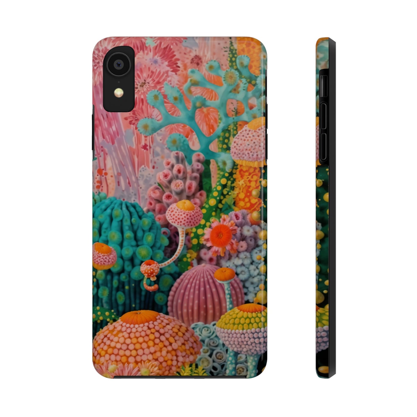 Colorful Japanese Art Print Design Inspired By Yayoi Kusama, Tough Impact Resistant 2-piece design iPhone Case