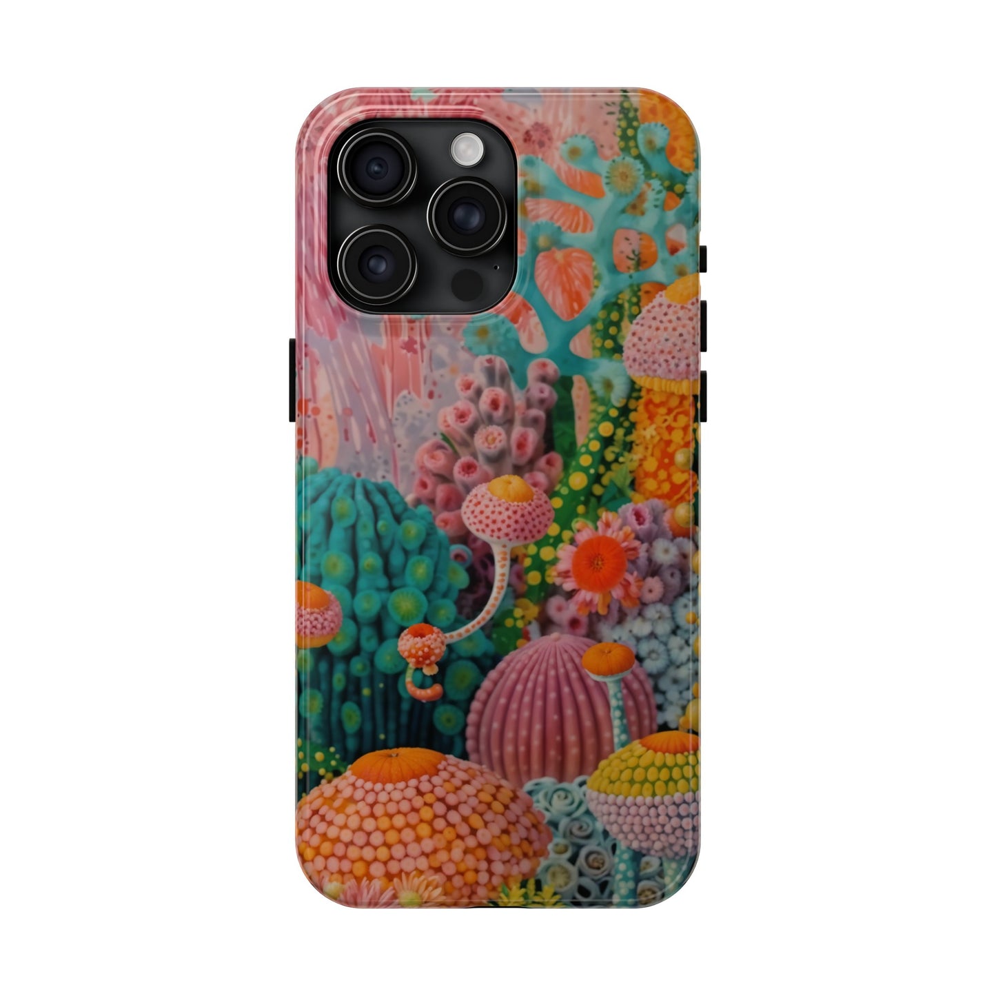 Colorful Japanese Art Print Design Inspired By Yayoi Kusama, Tough Impact Resistant 2-piece design iPhone Case