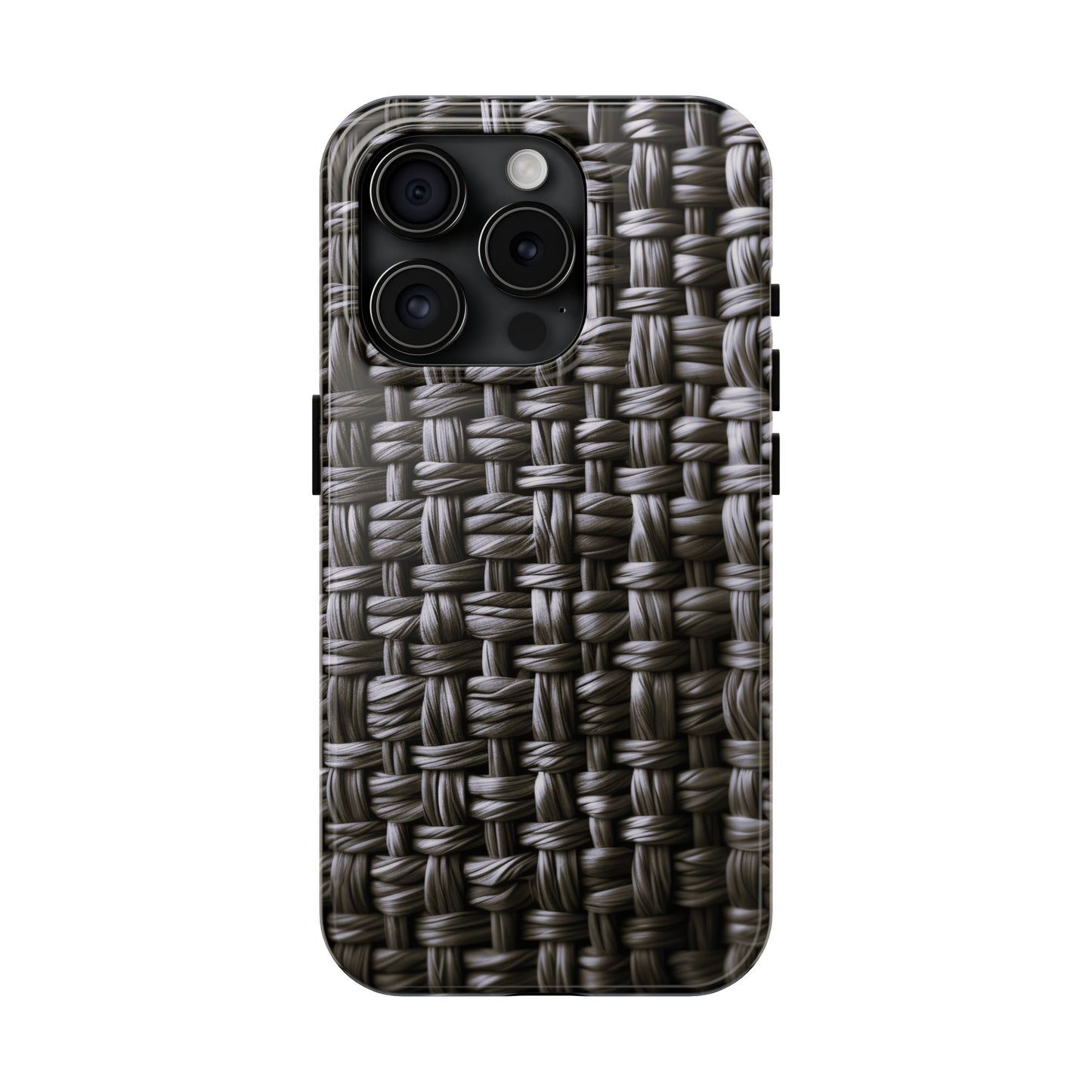 Black Basket Weave Design Tough iPhone Case